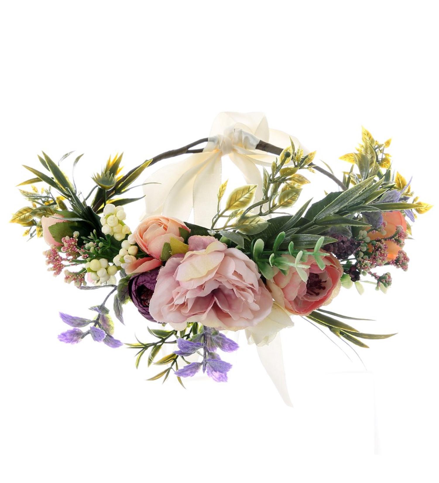 UUPP Bridal Flower Headband | Adjustable Ribbon | Wedding & Festivals - Buy Online on GoSupps.com