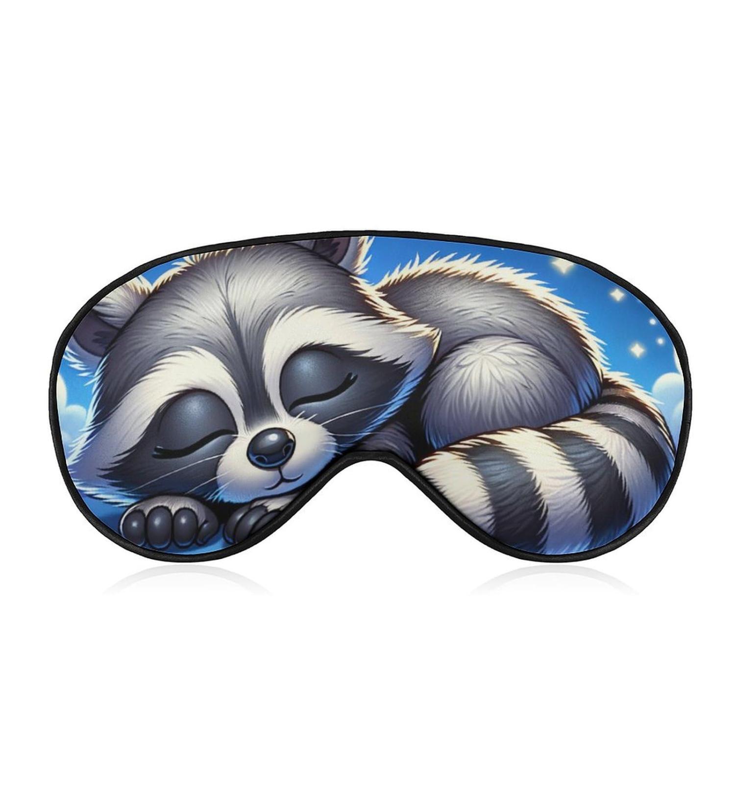 Buy Cute Cartoon Raccoon Sleep Mask | Light Blocking Eye Mask for Men & Women - Adjustable Soft & Comfortable - Buy Online on GoSupps.com