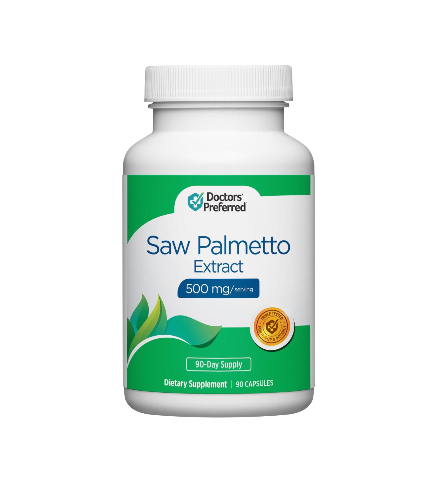DOCTORS' PREFERRED Saw Palmetto for Men and Women Extract Supplement 500 mg/Serving | 90 Capsules - Buy Online on GoSupps.com