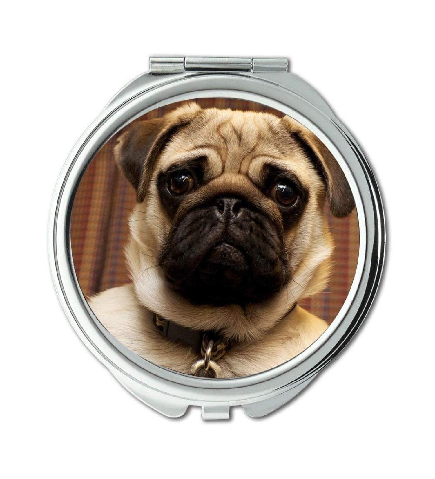 Mirror Travel Mirror Pug Dog Portrait Cute Canine Looking Head Collar pocket mirror portable mirror - Buy Online on GoSupps.com