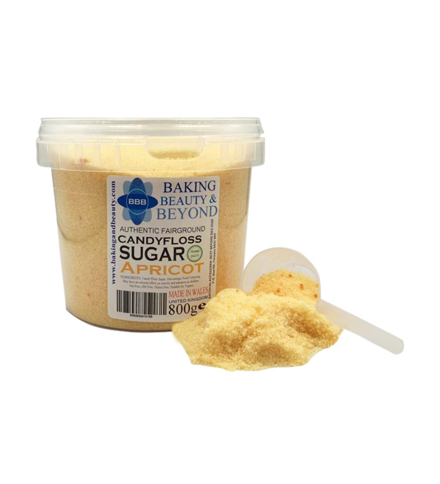 Baking Beauty Premium Apricot Flavour Floss Sugar for Cotton Candy - 800g Bulk Pack | Natural Ingredients for Perfect Cotton Candy | Ideal for Every Occasion - Buy Online on GoSupps.com