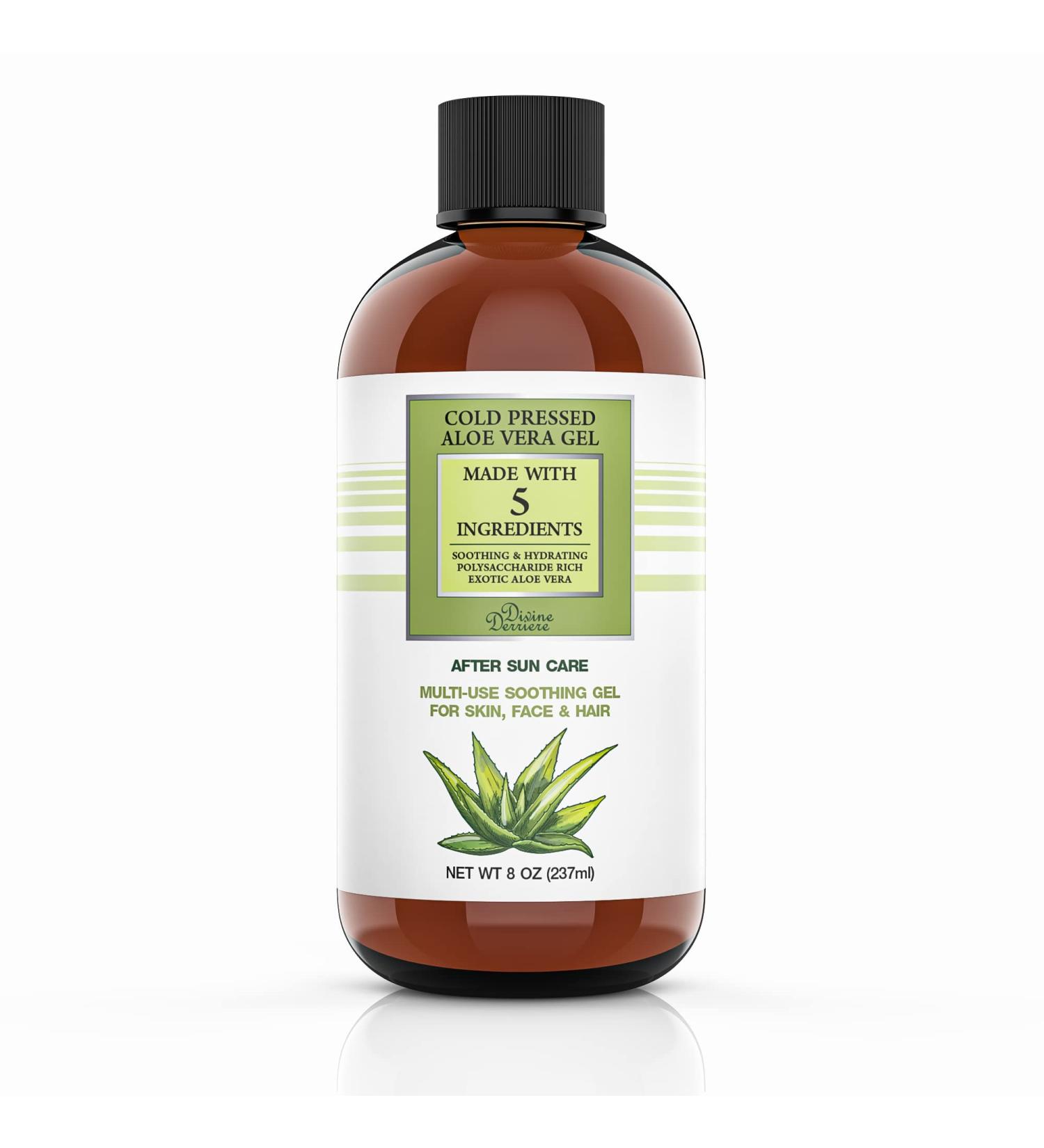 Divine Derriere Aloe Vera Gel - Soothing After Sun Care for Sunburn Relief - Made in USA (8 oz) - Buy Online on GoSupps.com