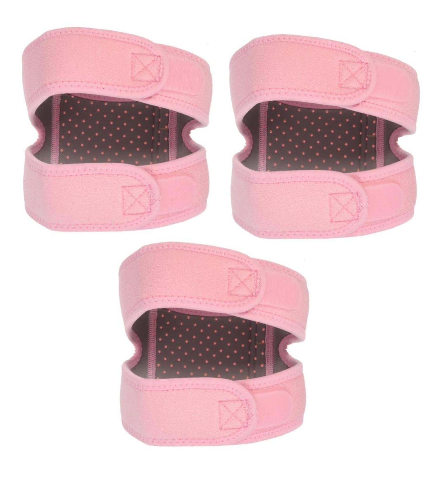 FRCOLOR 3pcs Adjustable Patella Knee Brace - Comfortable Sports Knee Support Strap for Optimal Knee Protection - Pink - Buy Online on GoSupps.com