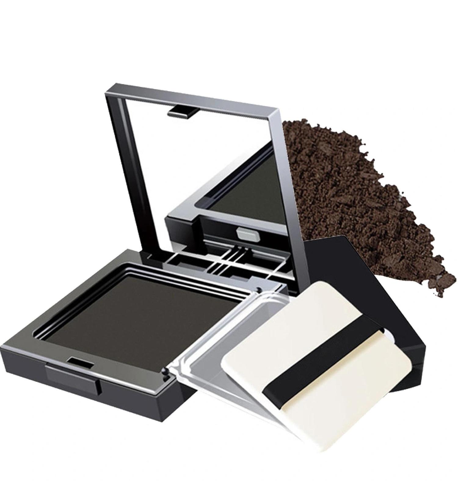 Instant Hairline Shadow - Hairline Powder for Quick Grey Hair Cover - Windproof & Sweatproof Hair Touch-Up with Root Concealer - Long-Lasting Mirror & Puff Included (Dark Brown) - Buy Online on GoSupps.com
