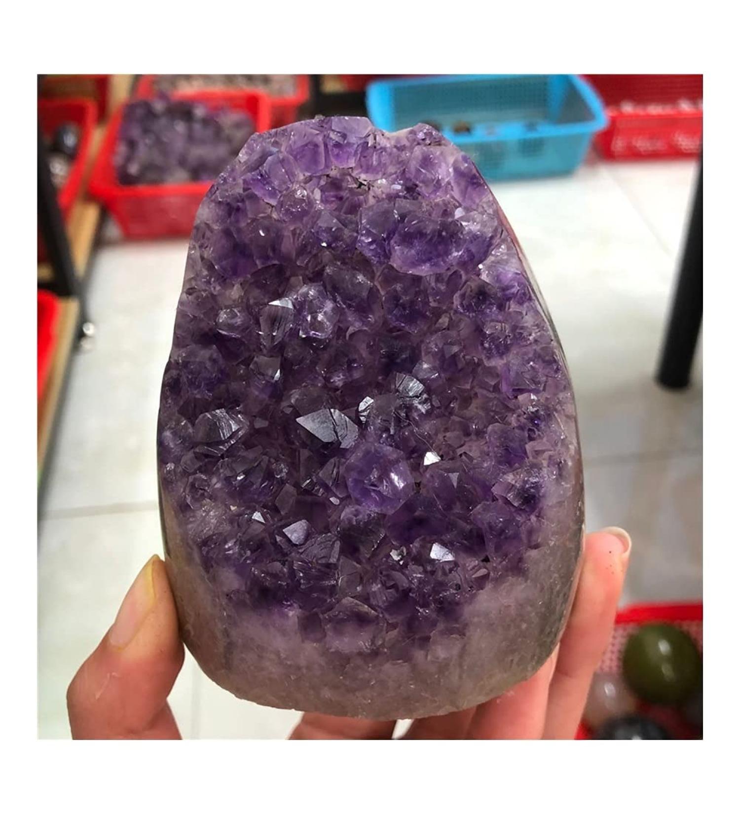 Crystal Rough Stone Natural Purple Crystal Cluster Natural Uruguay Amethyst cave Decoration Balance Gemstone Decoration - Buy Online on GoSupps.com