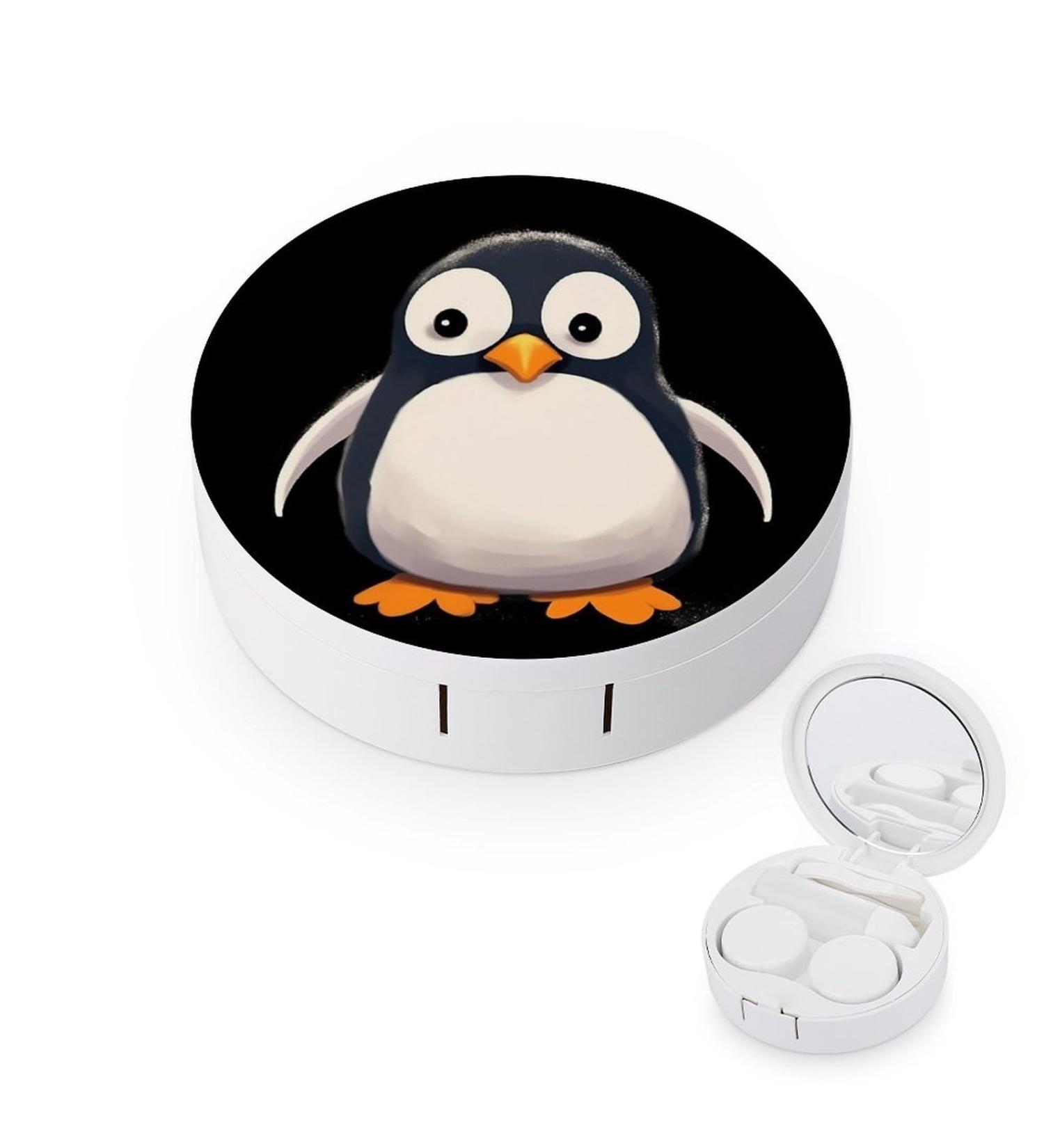 Cute Penguin Contact Lens Case | Portable Travel Storage Box for Contacts - Buy Online on GoSupps.com
