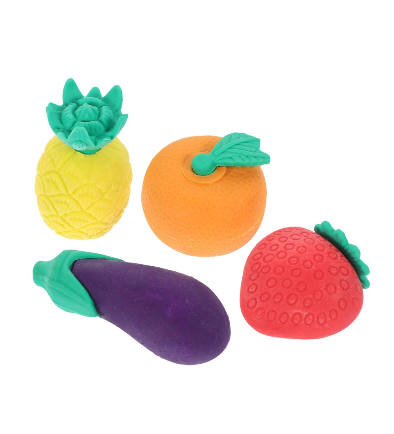  jojofuny jojofuny 4 Pieces Mini Food-Shaped Erasers for Boy Girl Cute Fruit Vegetable Erasers for School for Creative Activities - Buy Online on GoSupps.com