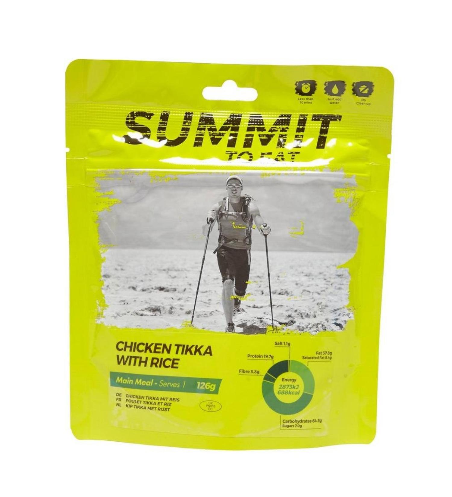 Summit to Eat Chicken Tikka with Rice - Camping & Hiking Food | Yellow - Buy Online on GoSupps.com
