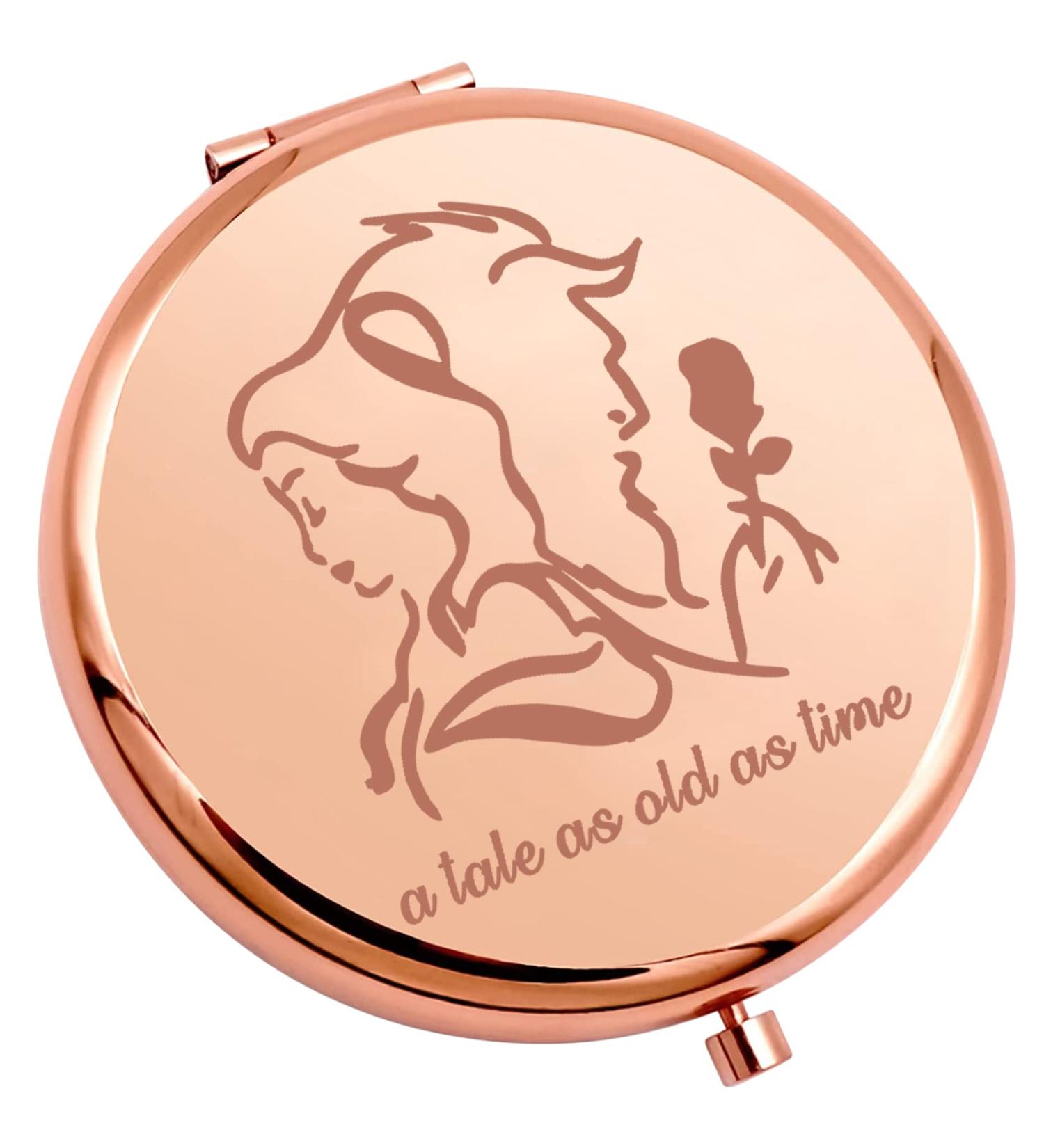 SEIRAA Fairytale Travel Makeup Mirror - Belle and Beast Movie Fans Compact Mirror - Buy Online on GoSupps.com