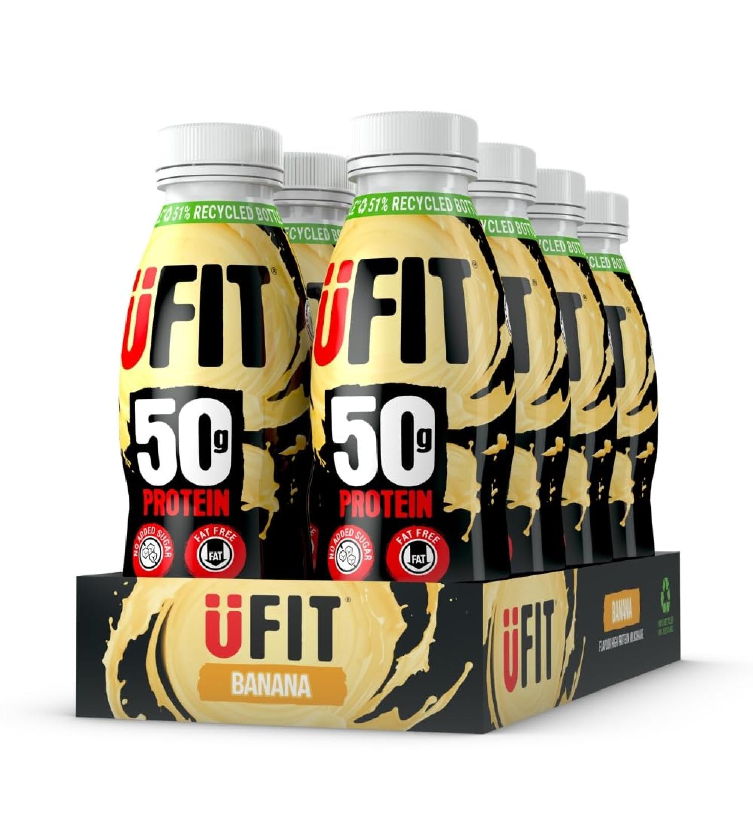 UFIT High Protein Milkshake Banana 8x500ml - Buy Online on GoSupps.com