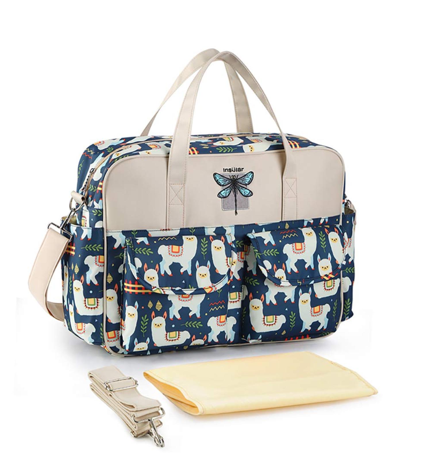 Kamay Waterproof Mummy Diaper Bag with Changing Mat - Lamar Navy Alpaca - Buy Online on GoSupps.com
