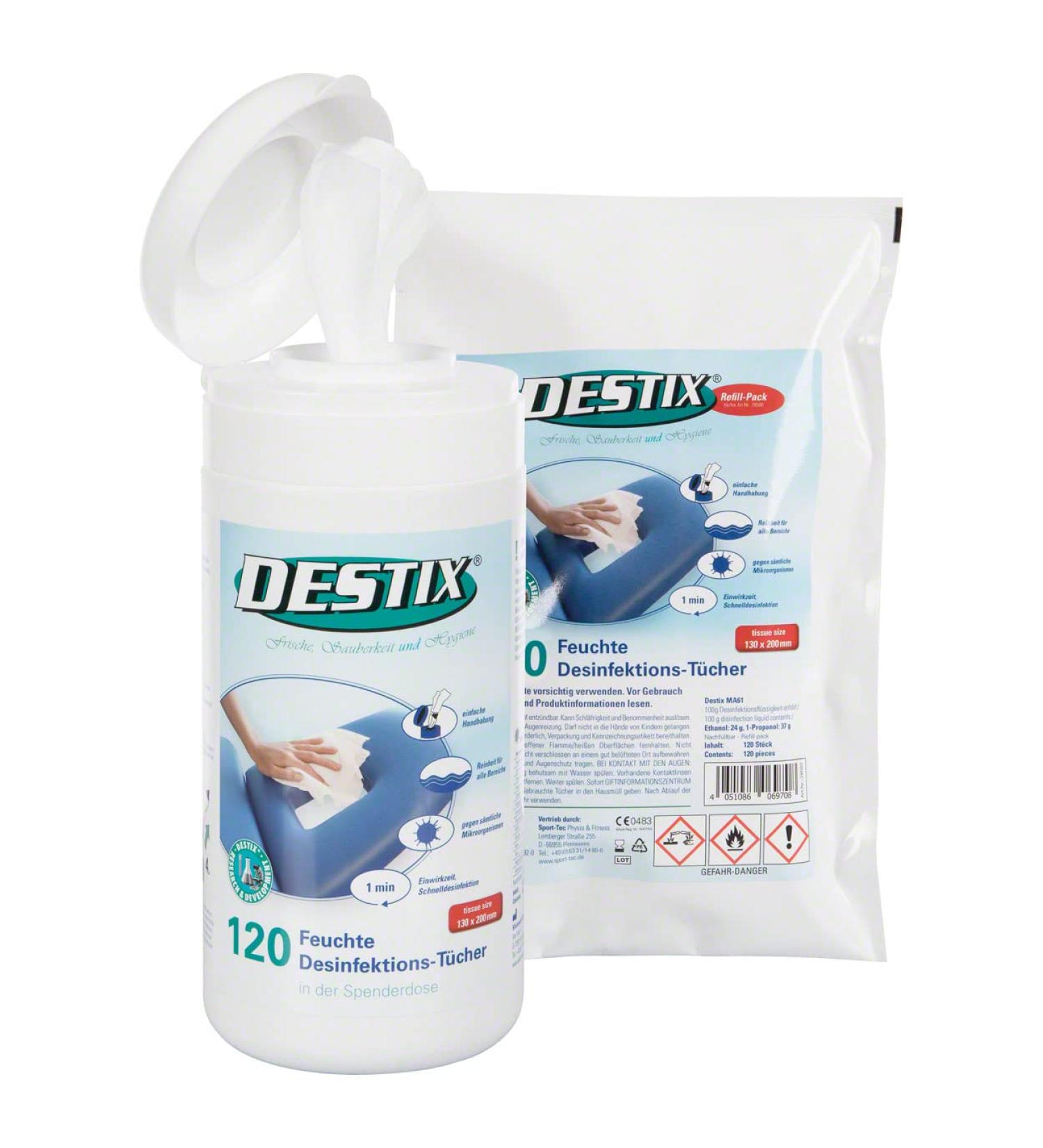 Buy DESTIX Disinfectant Wipes Dispenser Box Set - 120 Pieces + Refill | International Shipping Available - Buy Online on GoSupps.com