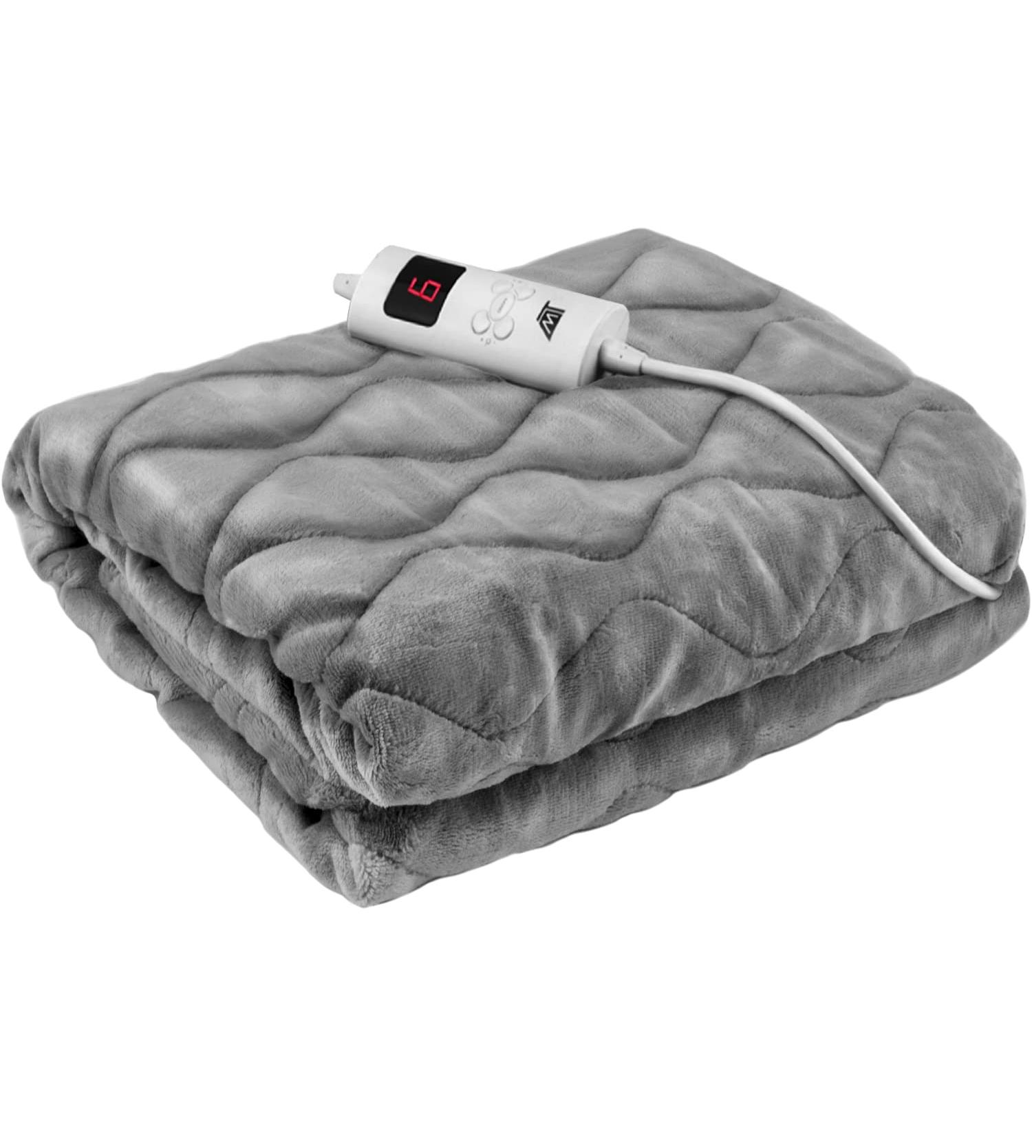 MT MALATEC 180x130cm Heating Ceiling Electric Blanket | 6 Power Levels Overheat Protection Washable Gray - Buy Online on GoSupps.com