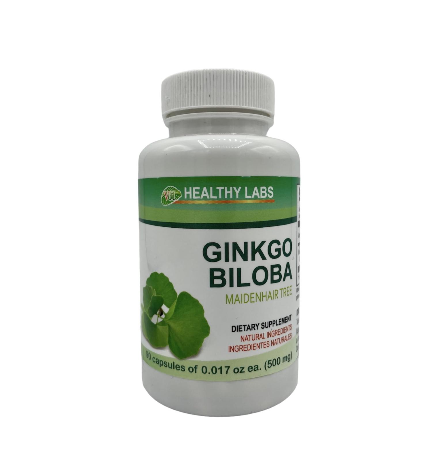 Ginkgo Biloba Capsules 90 Count 500mg ea. Healthy Labs/Plantimex