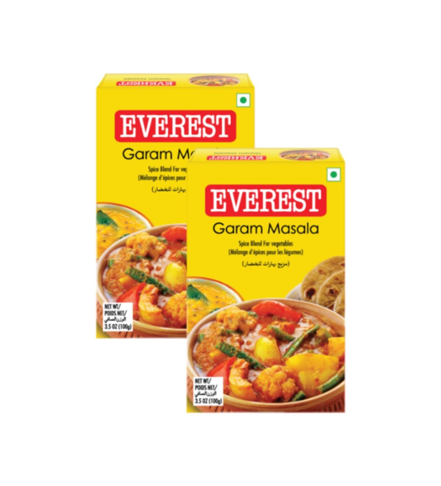 Everest Various Seasoning Masala Powder - A Mixture of Spices Adds Taste - Aromatic & Enhances the flavor of the meal - Simplifies & Speeds Up The Cooking Process (Garam Masala 100g Pack of 2)