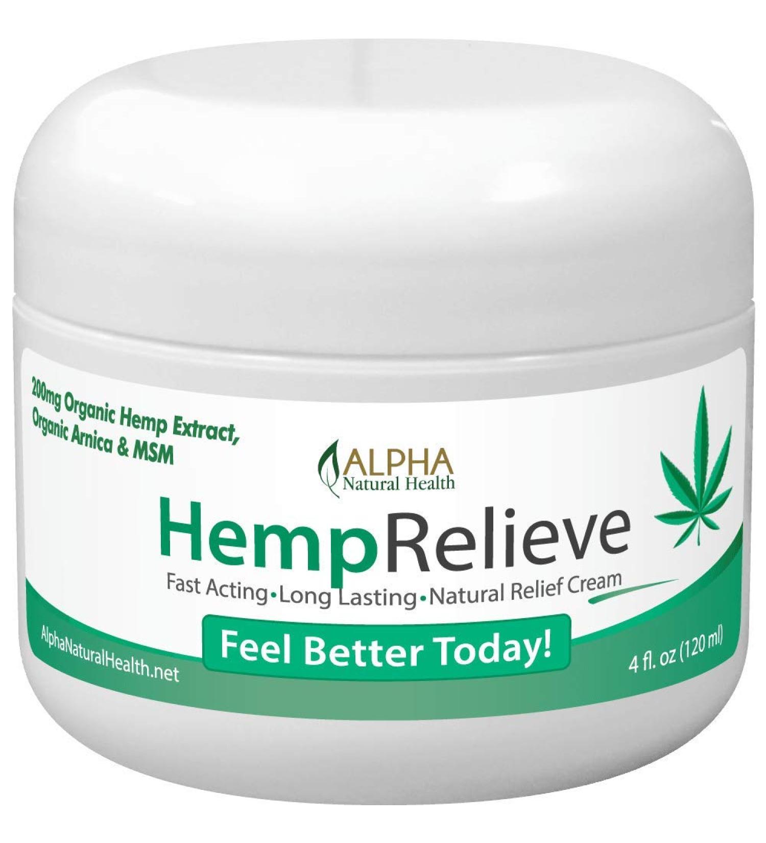 HempRelieve Original Organic Hemp Extract 200 MG 4 oz Natural Relief Cream
