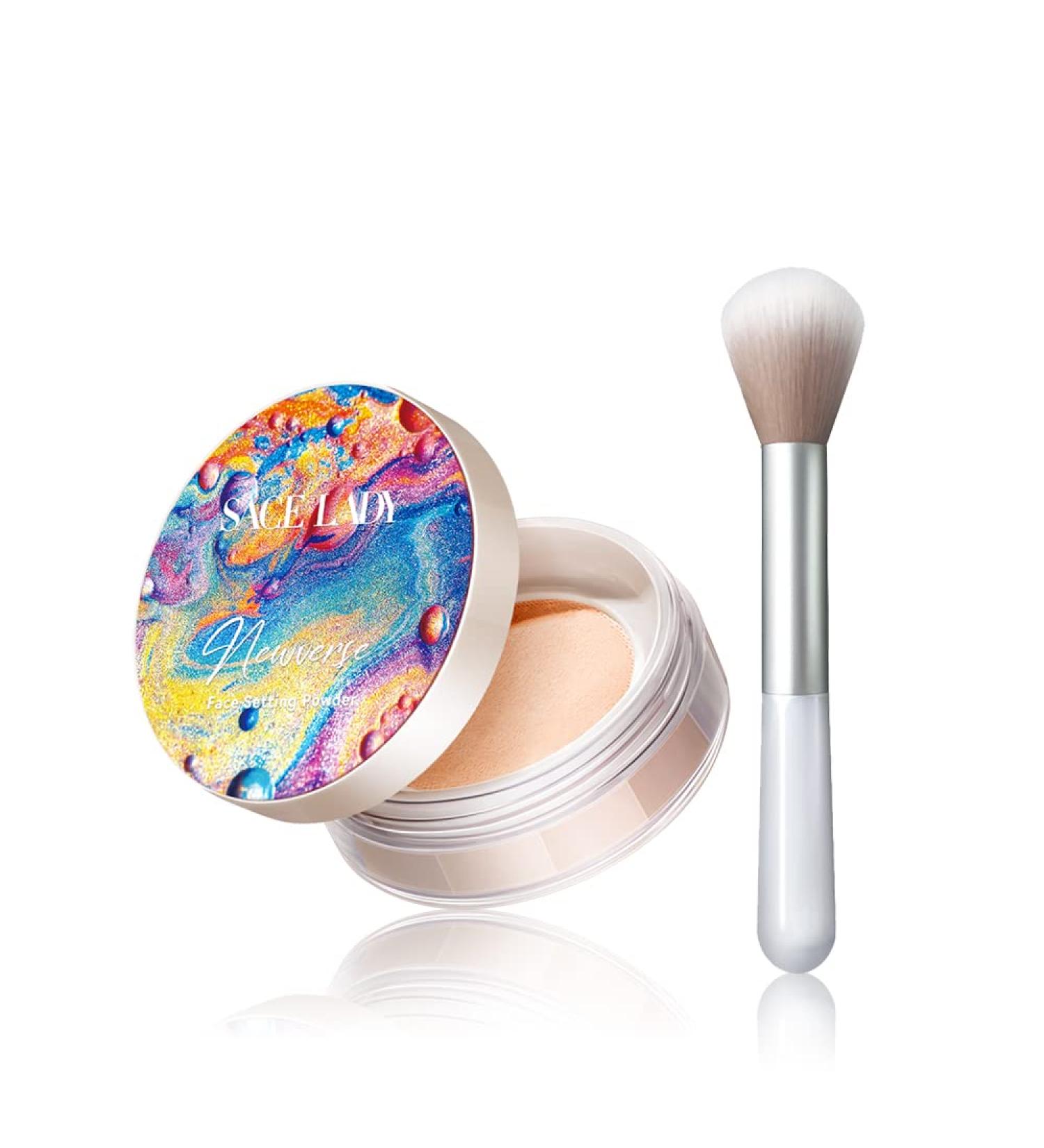 SACE LADY Flawless Loose Setting Powder with Brush - Controls Shine, Minimizes Pores - Lasting Finish Cosmetics - 0.35Oz - Buy Online on GoSupps.com