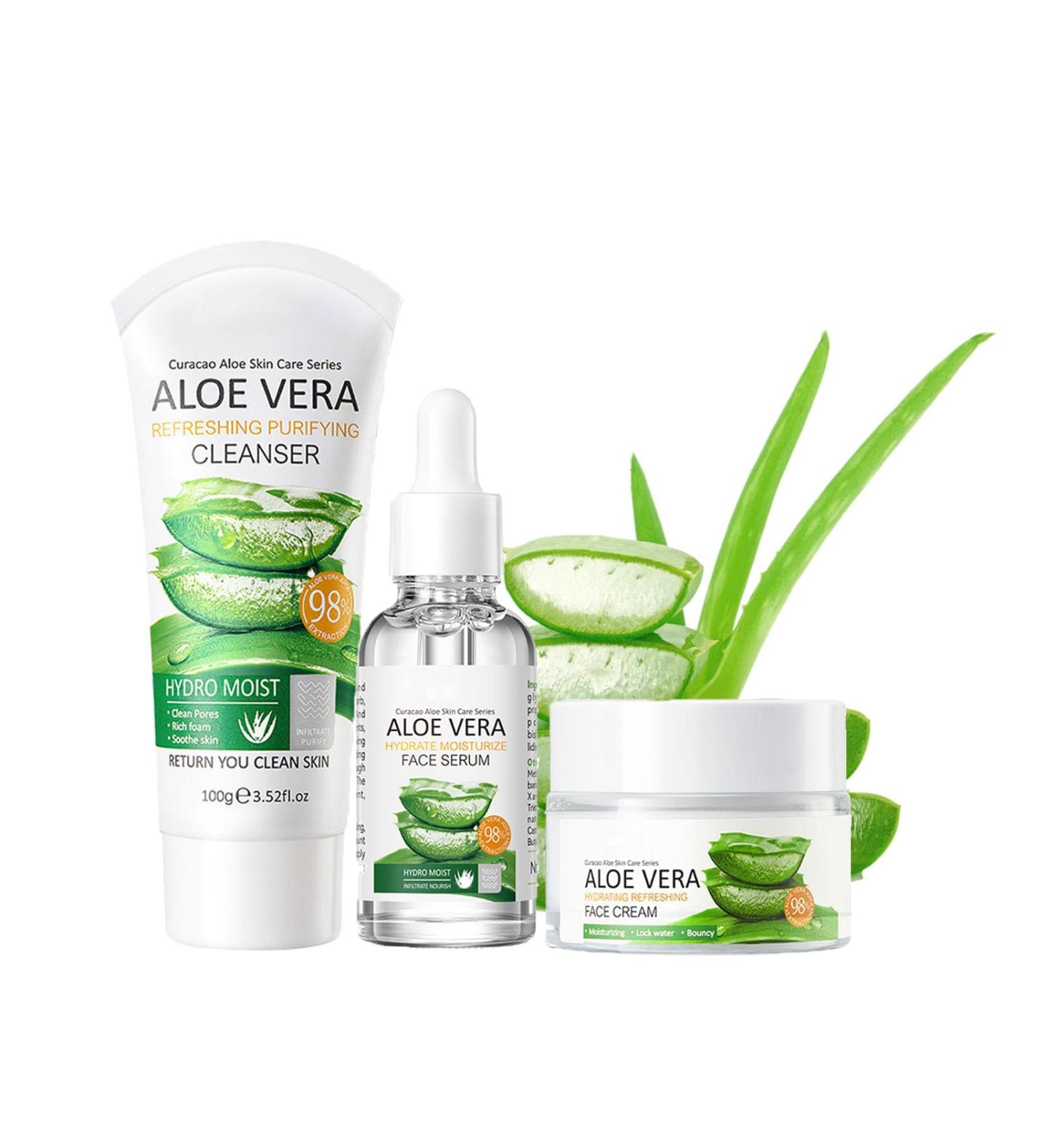 Skincare Gifts For Teenage Girls 3Pces Aloe Vera Skin Care Sets & Kits For Women Gifts with Cleanser Face Serum Face Cream for Hydrate Moisturize Skin - Buy Online on GoSupps.com
