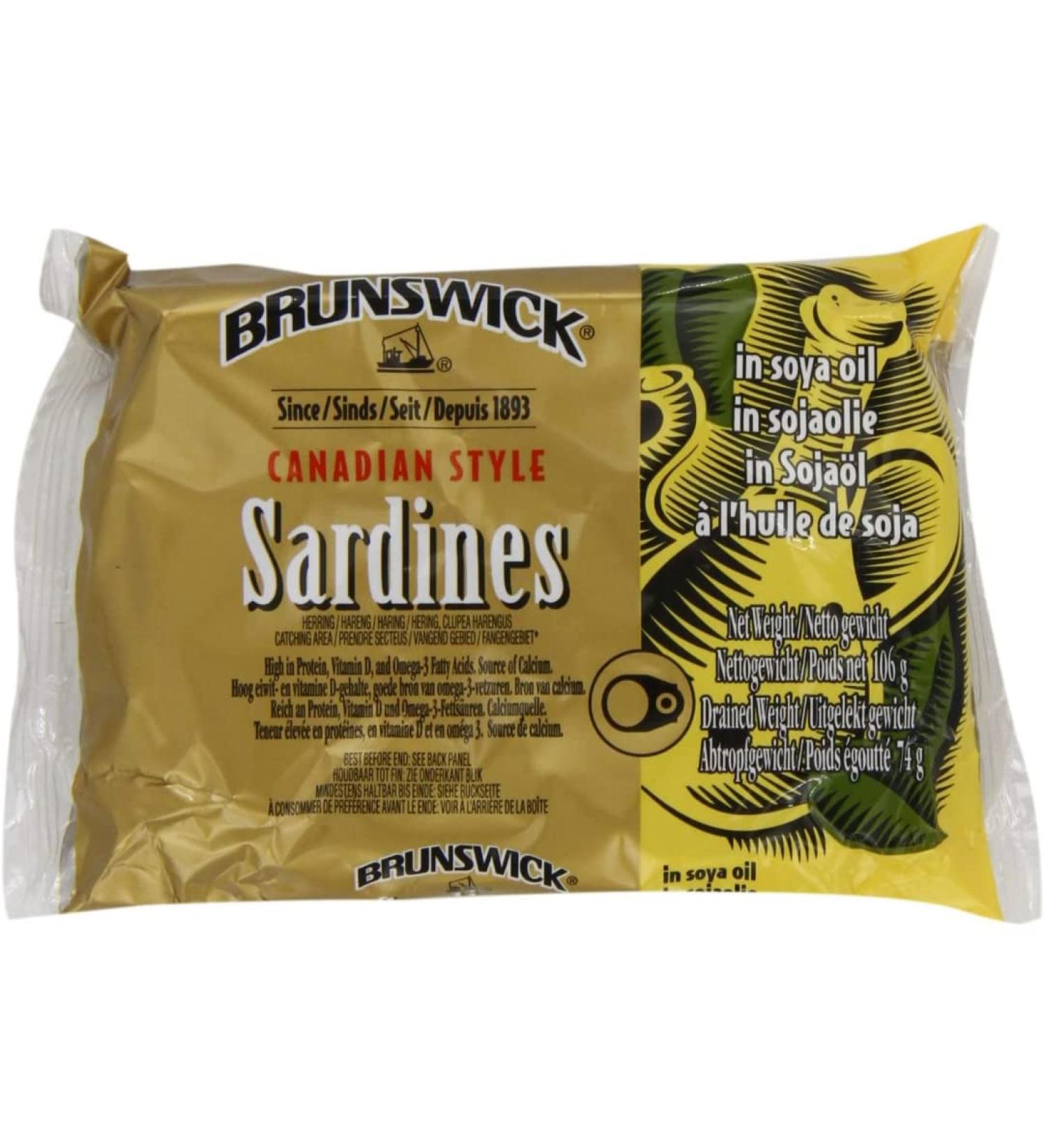 2 x Brunswick Sardines in Soya Oil 12 x 106g