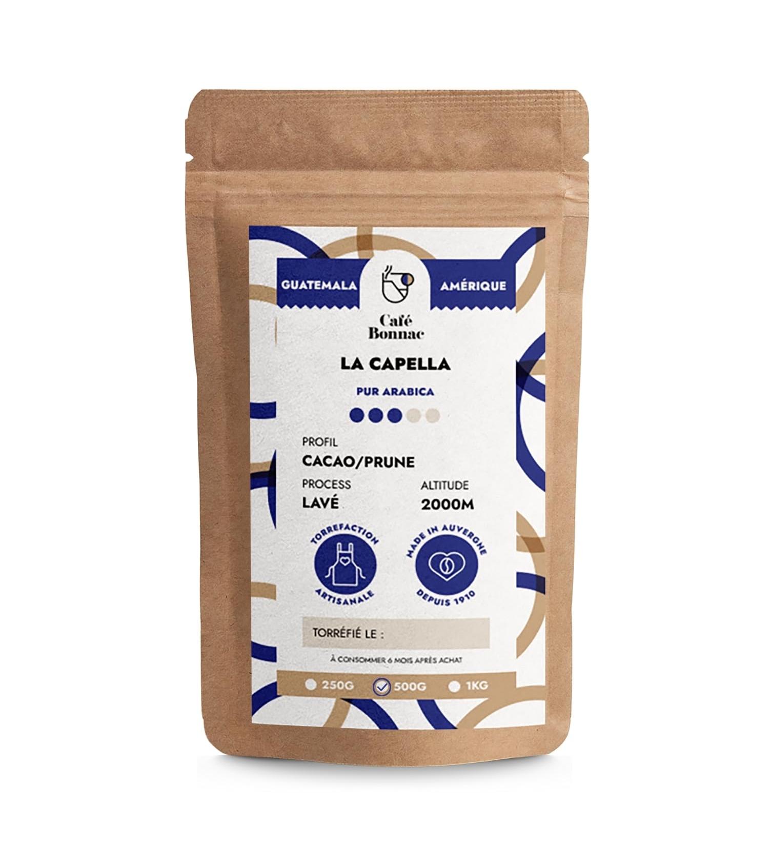 Caf Bonnac Caf En Grain Guatemala La Capella 500gr | 100% Arabica quilibr Et Aromatique | Notes De Prune Cacao Et Amande | Torr faction Artisanale | Id al Machine Caf Grain 1 500 g (Lot de 1) - Buy Online on GoSupps.com