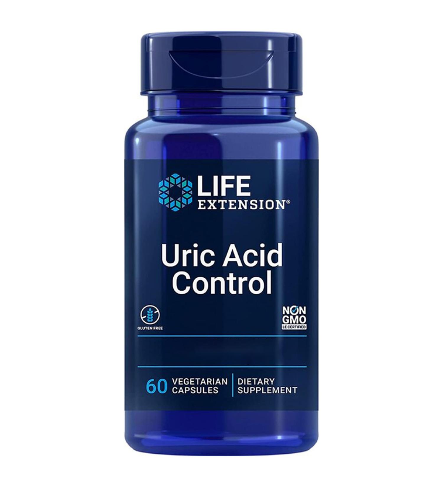 Life Extension Uric Acid Control Terminalia bellirica 500mg 60 Vegan Capsules Gluten Free Vegetarian Non-Soy Non-GMO - Buy Online on GoSupps.com