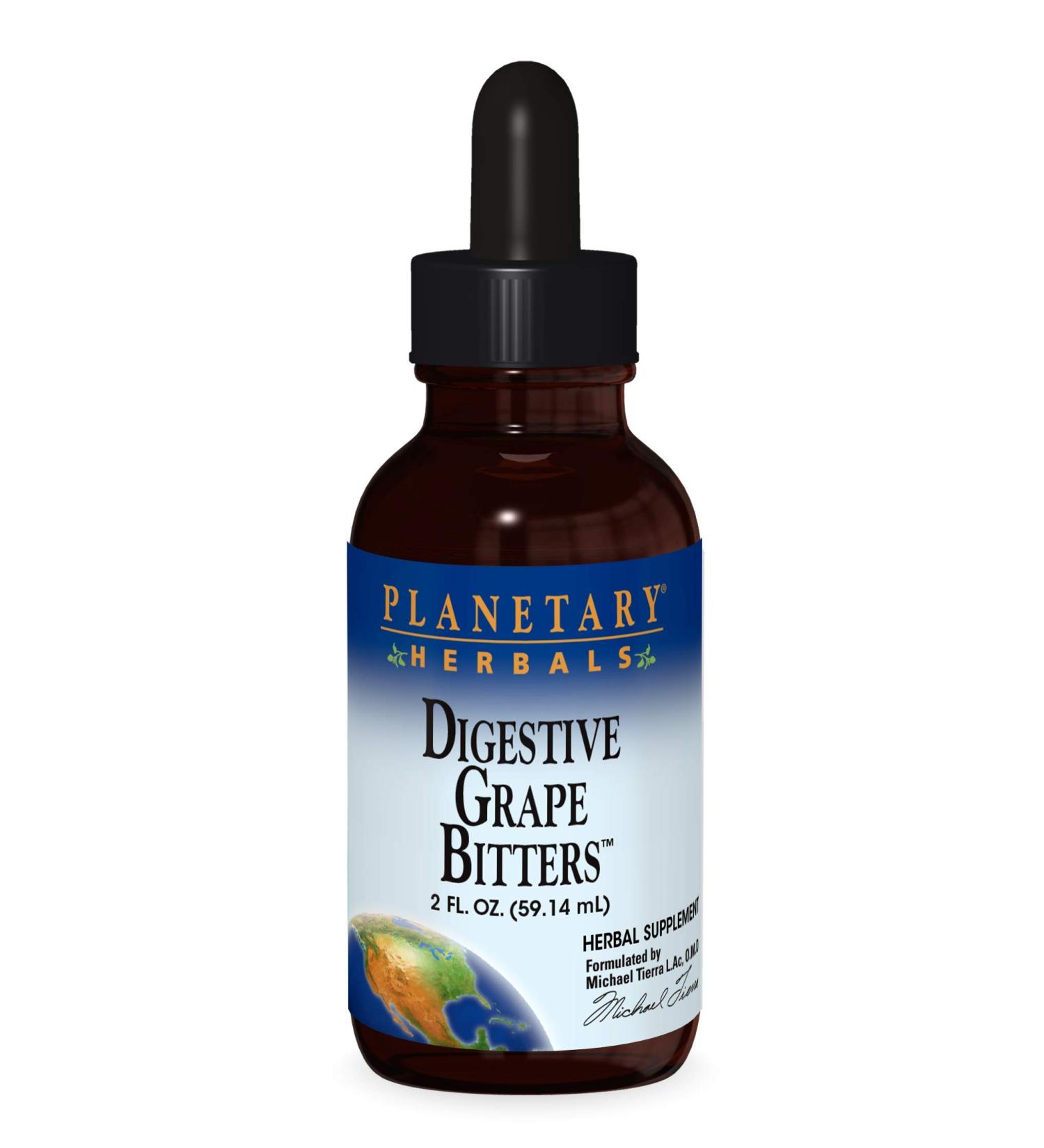 Planetary Herbals Digestive Grape Bitters Herbal Supplement 2 Fluid Ounce