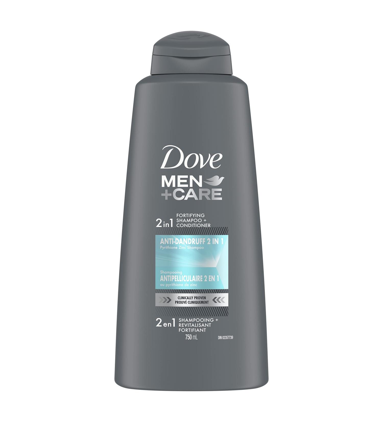 Dove Men + Care Fortifying 2 in 1 Shampoo & Conditioner for visibly healthier-looking hair Anti Dandruff hair care with pyrithione zinc and caffeine 750 ml - Buy Online on GoSupps.com