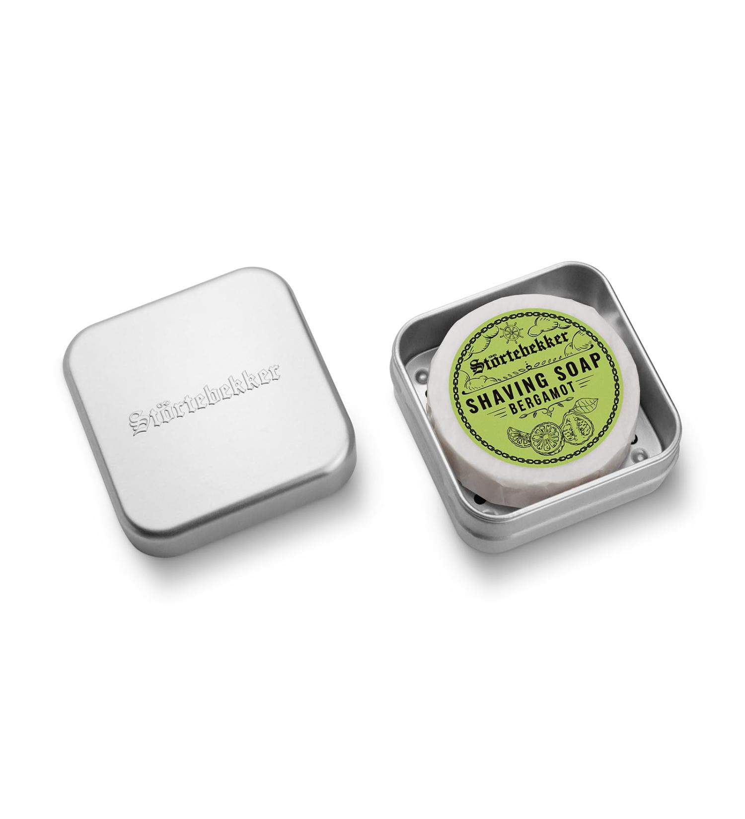 St rtebekker Shaving Soap & Soap Box - Aluminum Soap Box with Shaving Soap in Various Variants - Vegan Shaving Soap Handmade in a Manufacture (Bergamot) - Buy Online on GoSupps.com