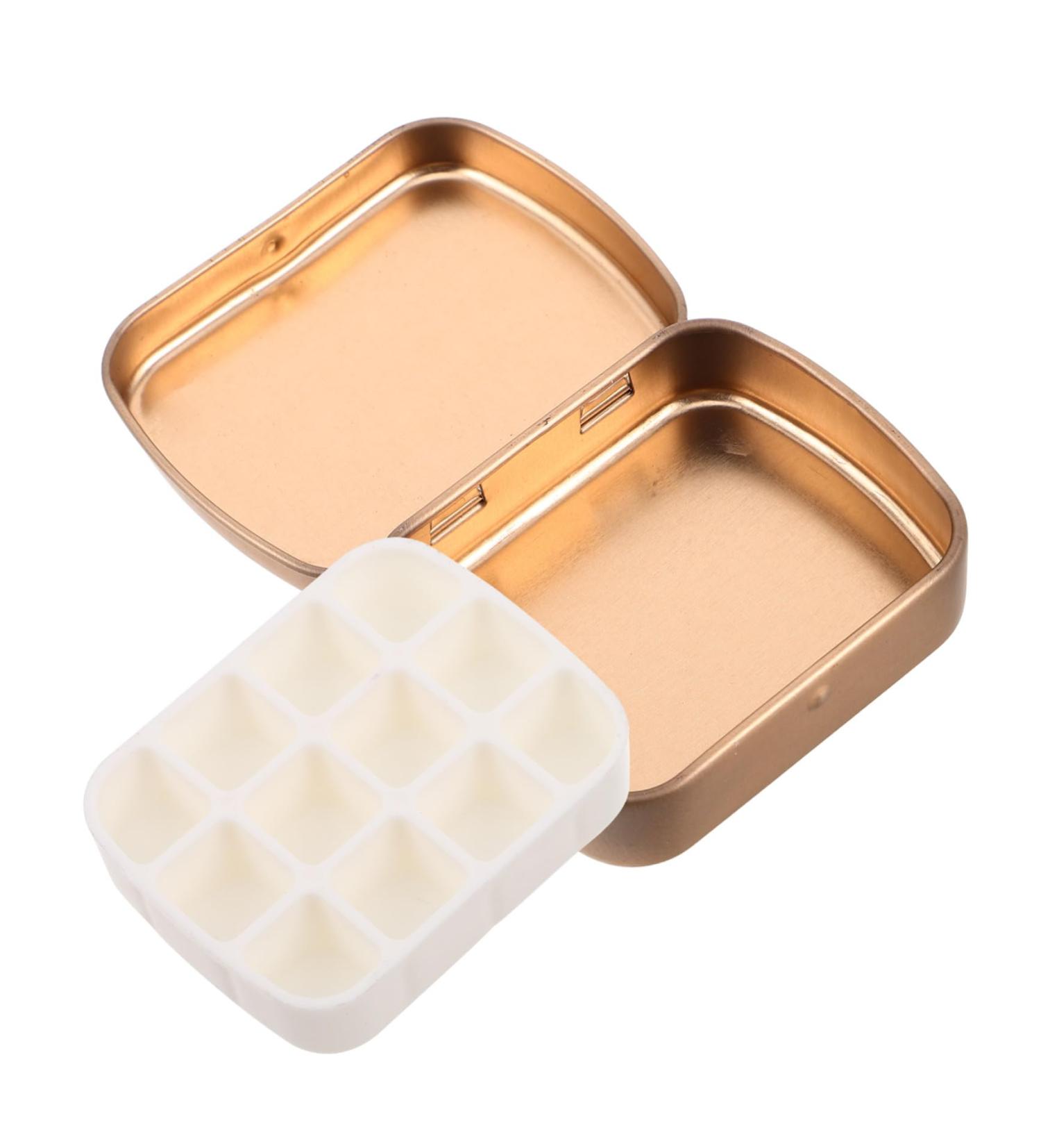  OFFIGAM Nail Palette Nail Polish Palette Empty Nail Polish Holder Compartments Palette Compact Nail Palette Nail Polish Storage Box Lipstick Palette Highlighter Makeup Palette Metal Plastic Golden - Buy Online on GoSupps.com