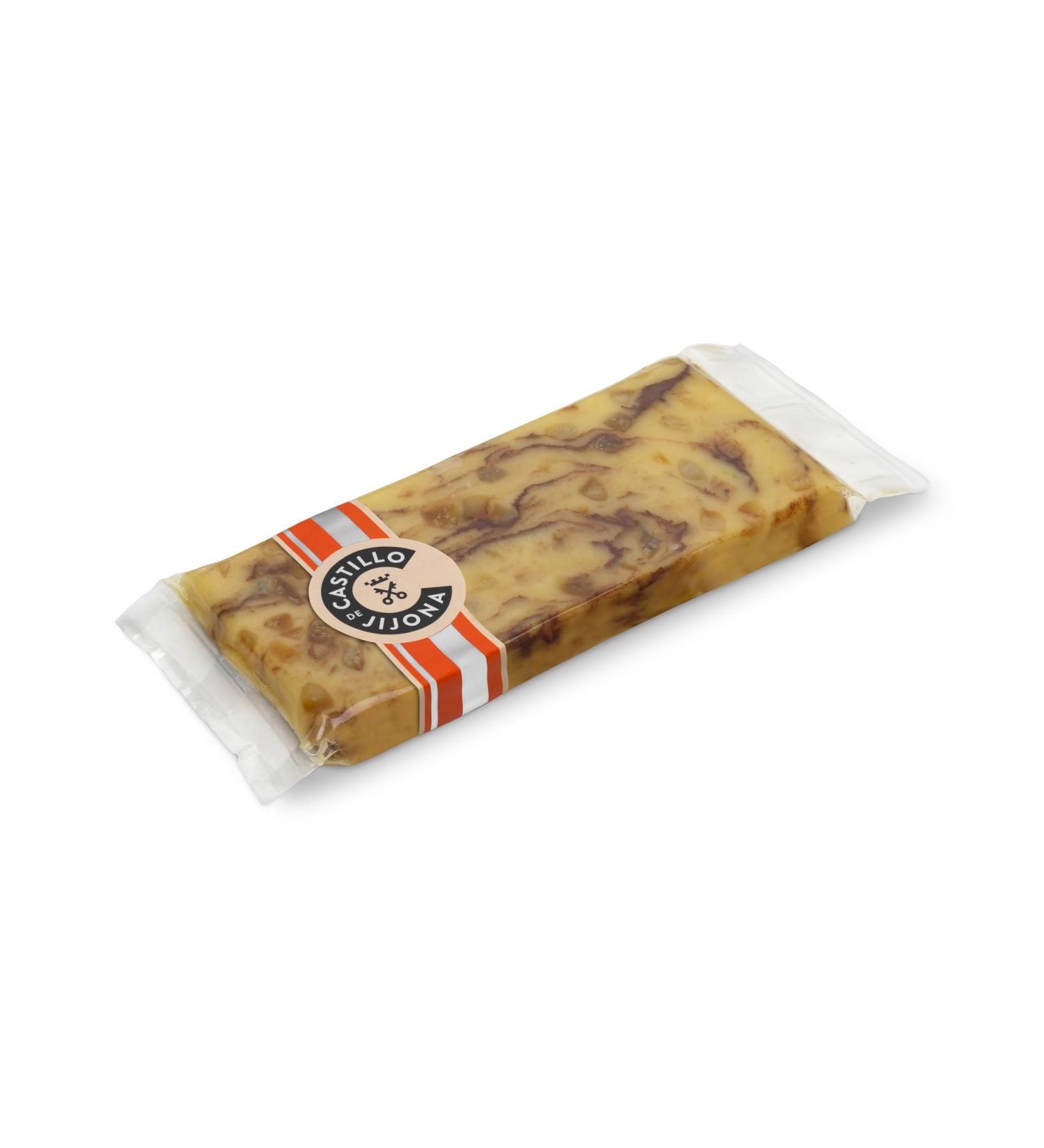  CASTILLO DE JIJONA Castillo de Jijona - Yellow nougat with orange and chocolate - Almond 28% egg yellow 19% and orange 12% - Supreme quality - Irresistible taste - Made in Spain (Jijona) | 250g - Buy Online on GoSupps.com