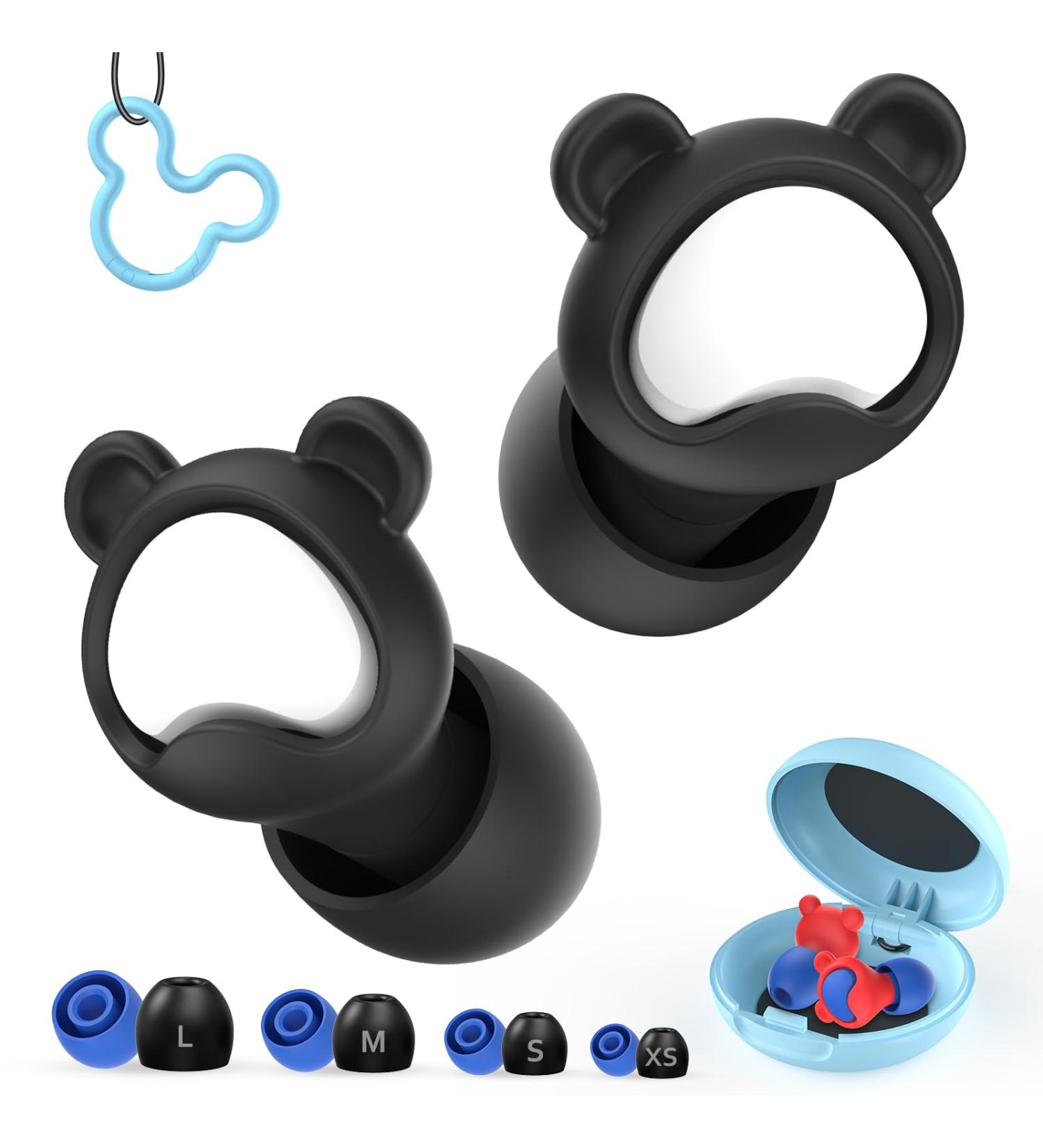 Kids Ear Plugs 2 Pairs | Reusable Silicone Noise Canceling Earplugs for Children & Adults | Ideal for Concerts Flying Studying & Noise Sensitivity (Black+Red - Buy Online on GoSupps.com