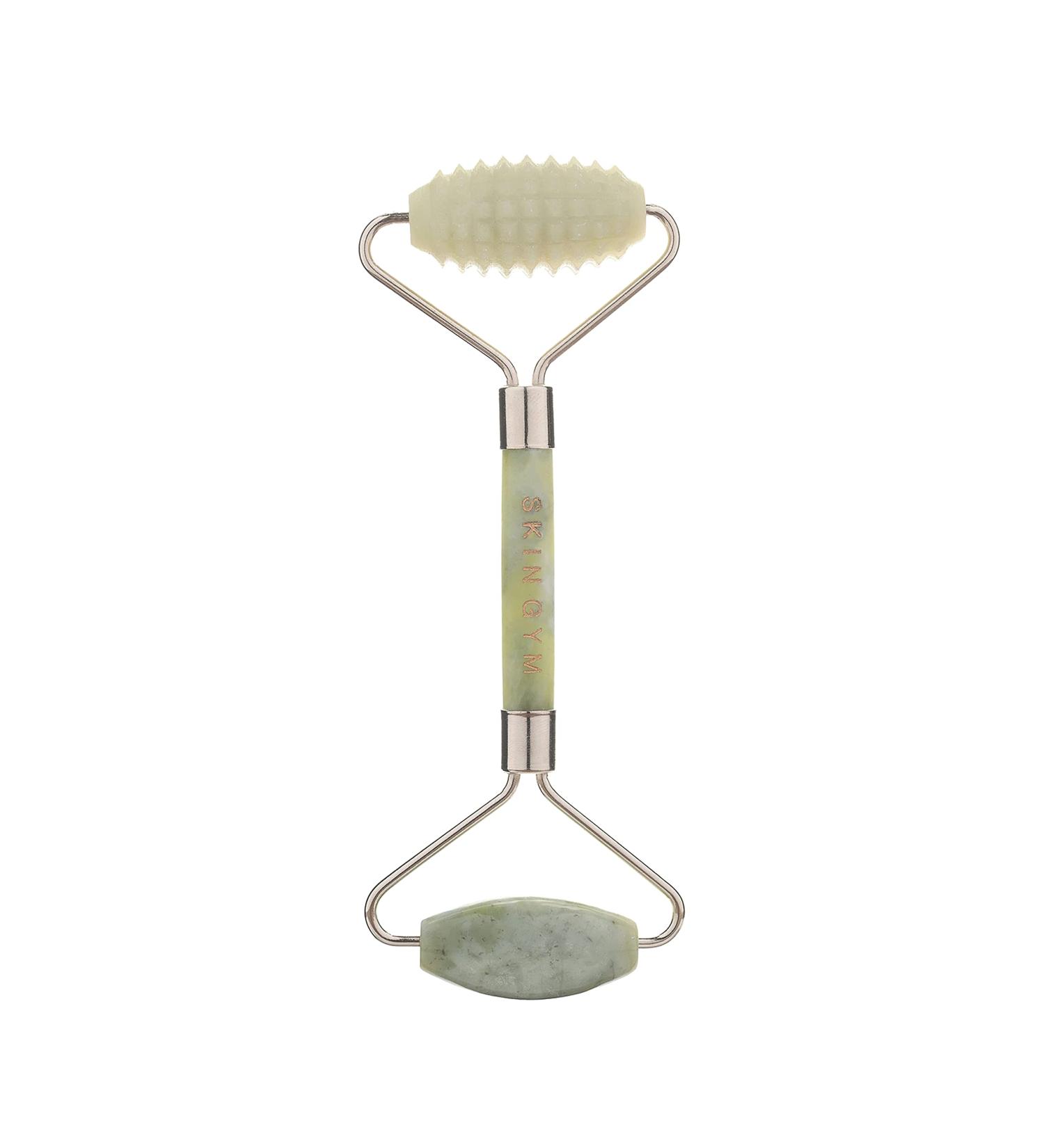 Skin Gym 2D Texturized Smooth Facial Roller Massager - Anti-Aging Tool for Wrinkles & Fine Lines - Jade Skincare Beauty Essential - Buy Online on GoSupps.com