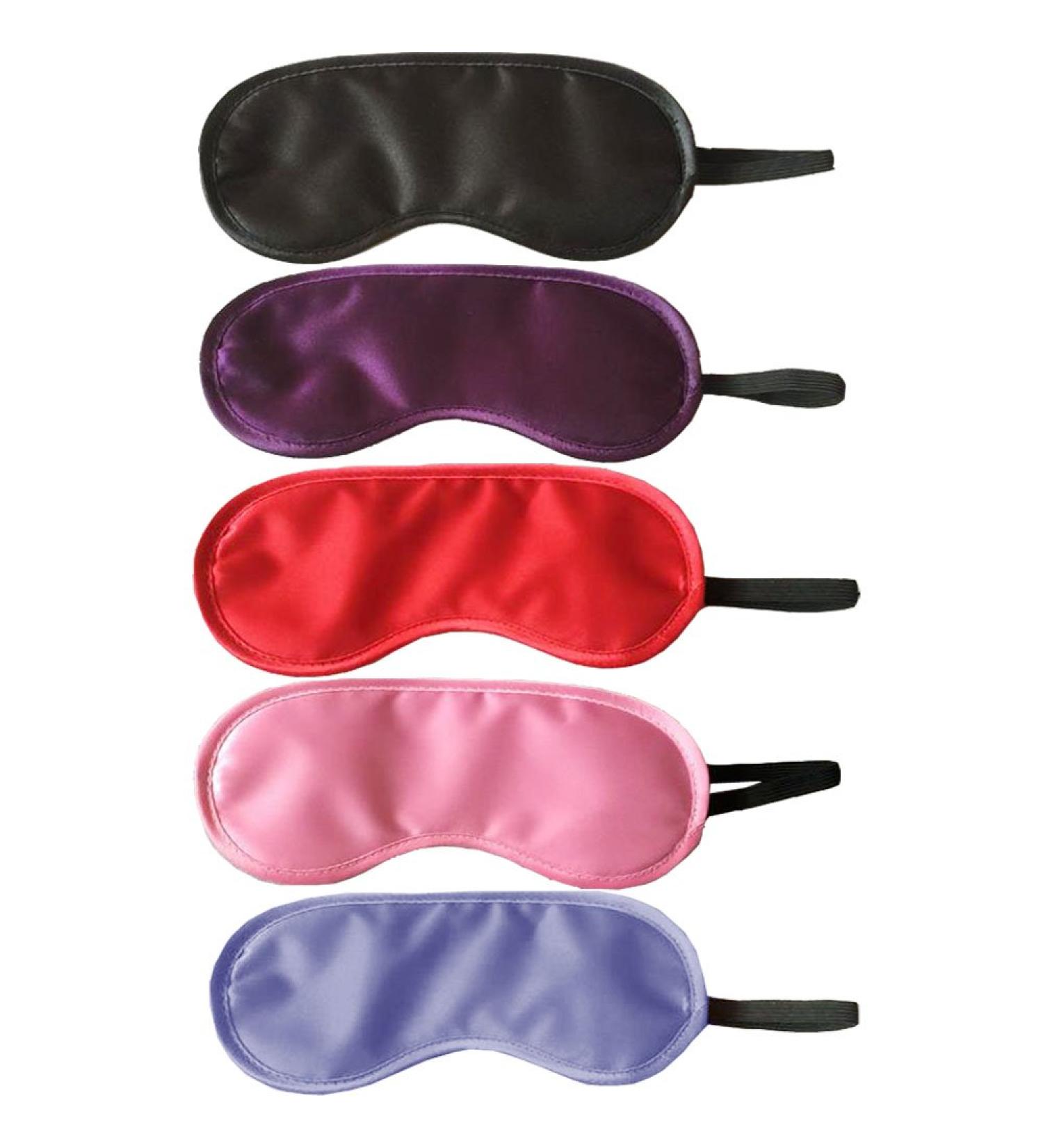 HappyDaily Beautiful and Comfortable Sleep Masks - Set of 5 Black/Red/Pink/Purple/Violet