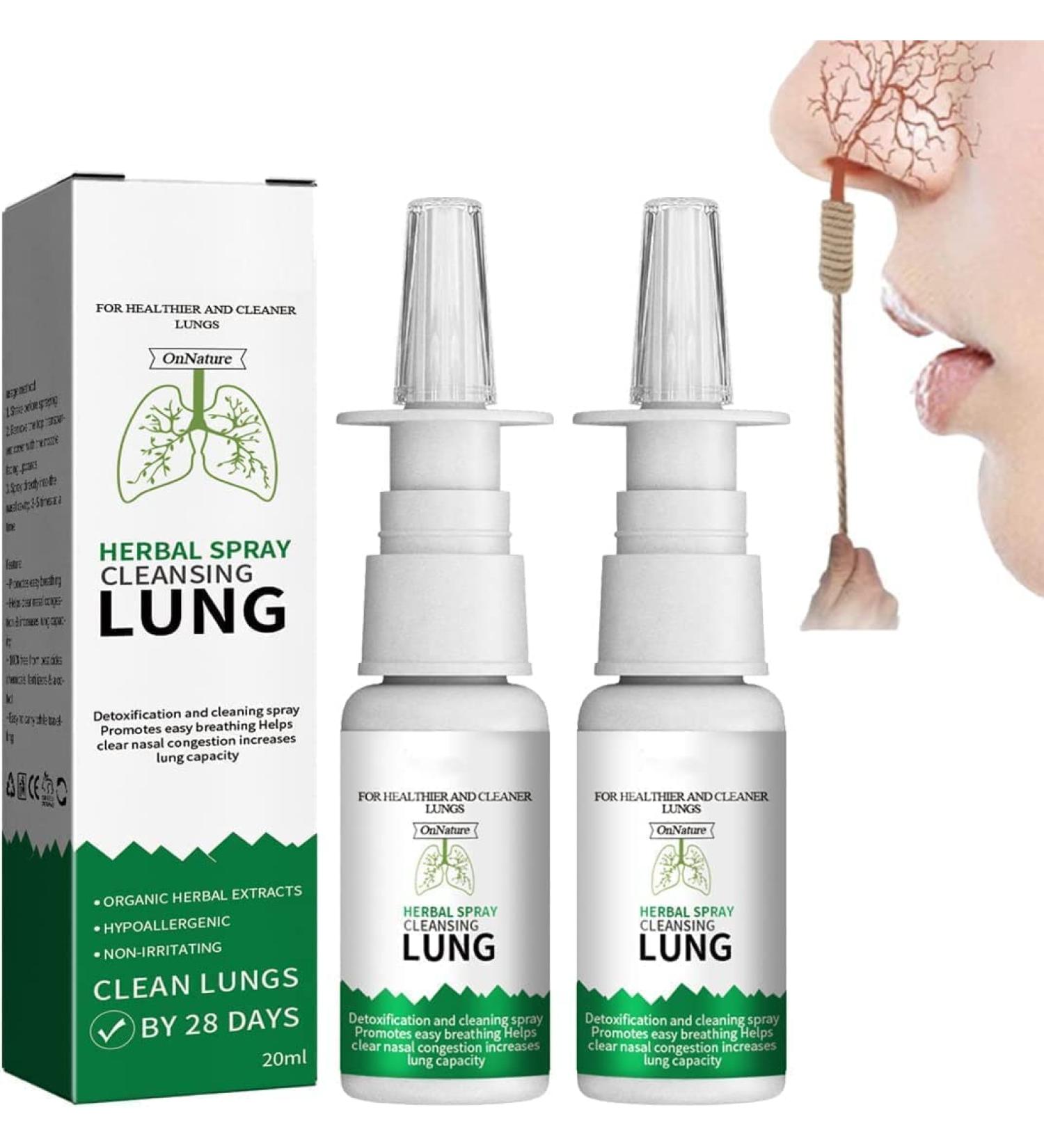 OnNature Organic Herbal Lung Cleanse & Repair Nasal Spray pro Herbal Spray Cleansing Lung Organic Herbal Lung Cleanse Repair Nasal Spray OnNature Lung Cleanse Nasal Spray (2pcs) - Buy Online on GoSupps.com