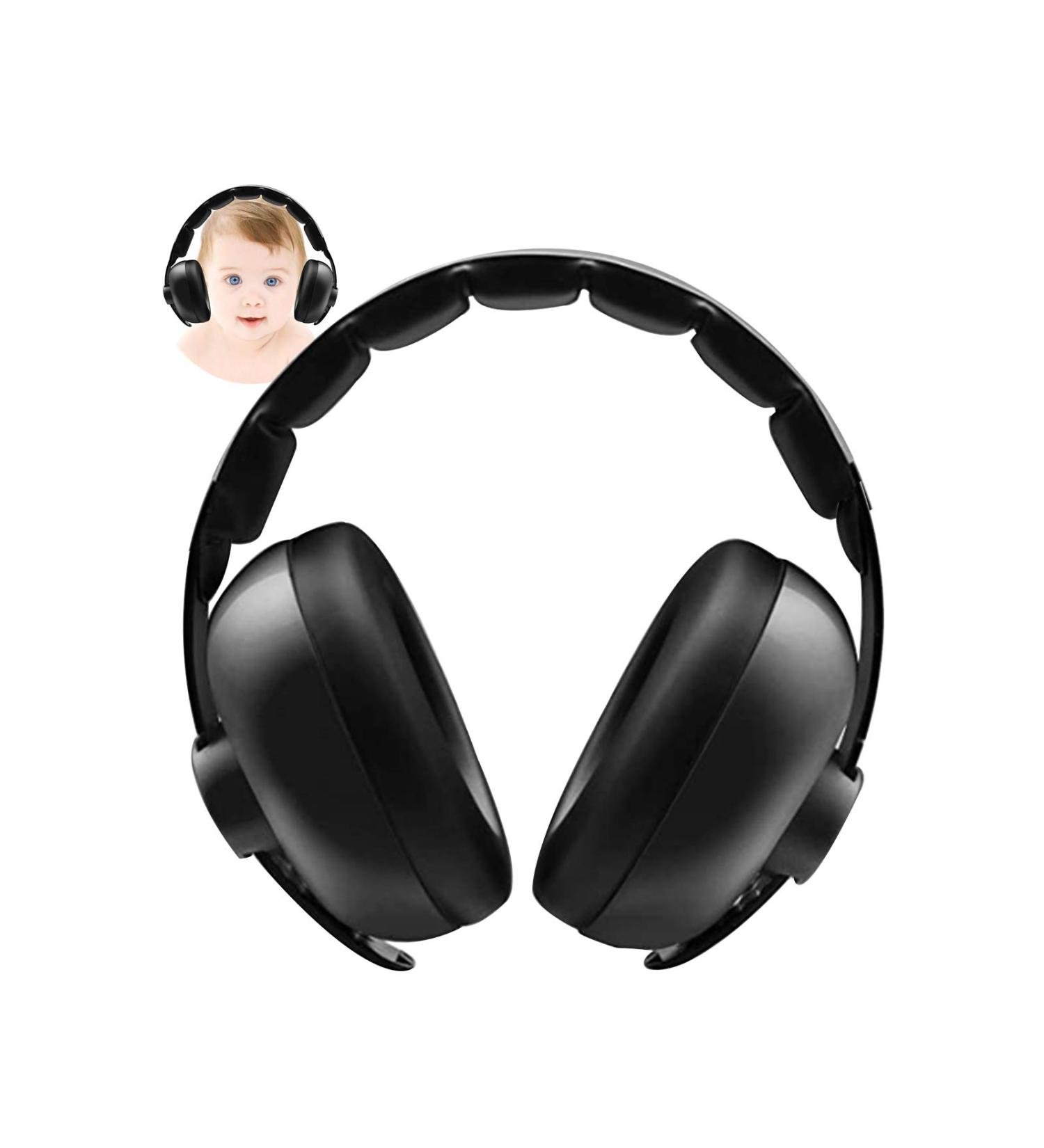 Baby Noise Cancelling Headphones for Ultimate Ear Protection - Ideal for Infants and Toddlers during Sleep, Airplane Travel, and Fireworks - Black - Buy Online on GoSupps.com
