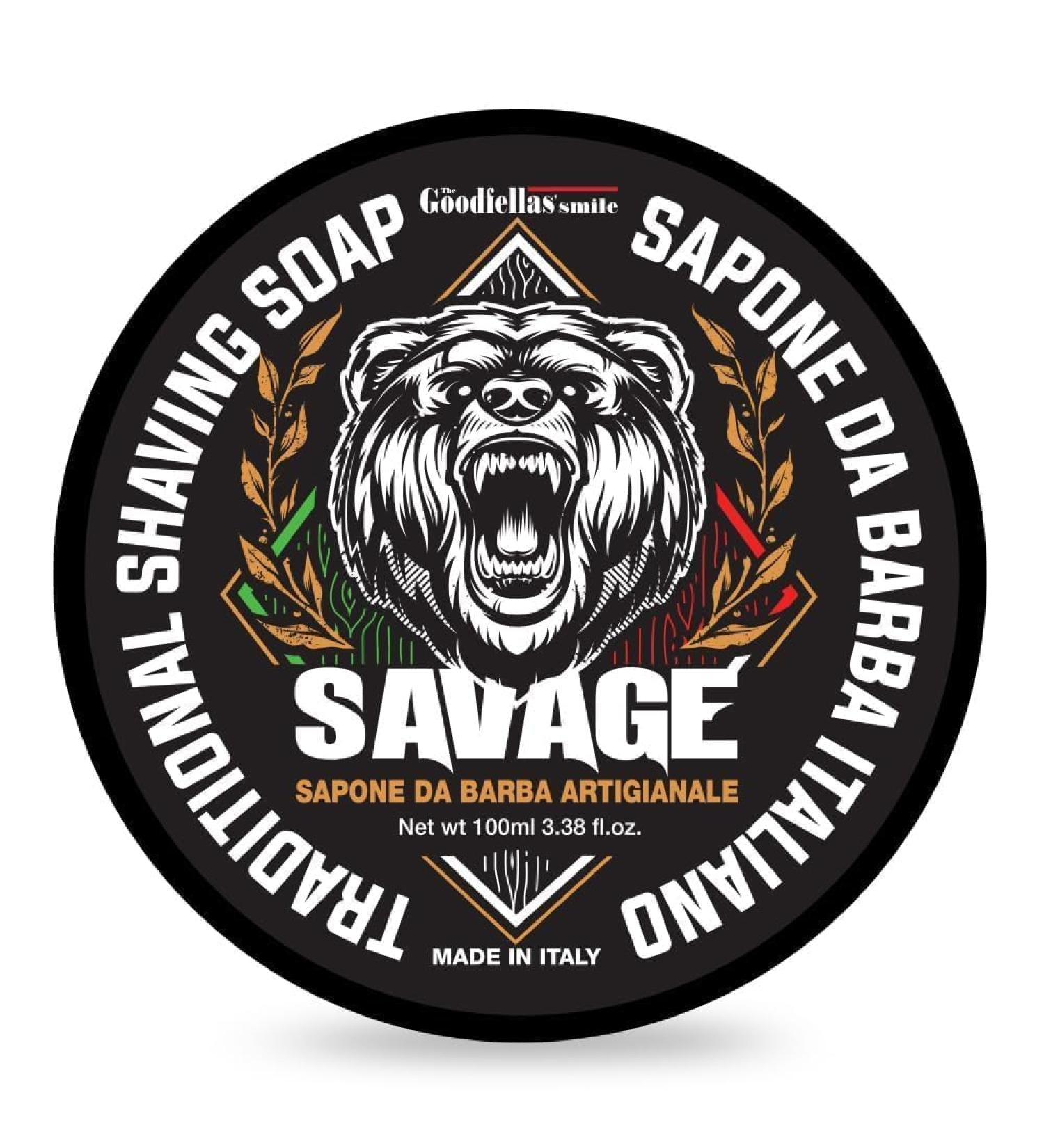 Buy THE GOODFELLAS SMILE Savage Traditional Shaving Soap 100g - Made in Italy | Premium Quality for a Luxurious Shave - International Shipping Available - Buy Online on GoSupps.com