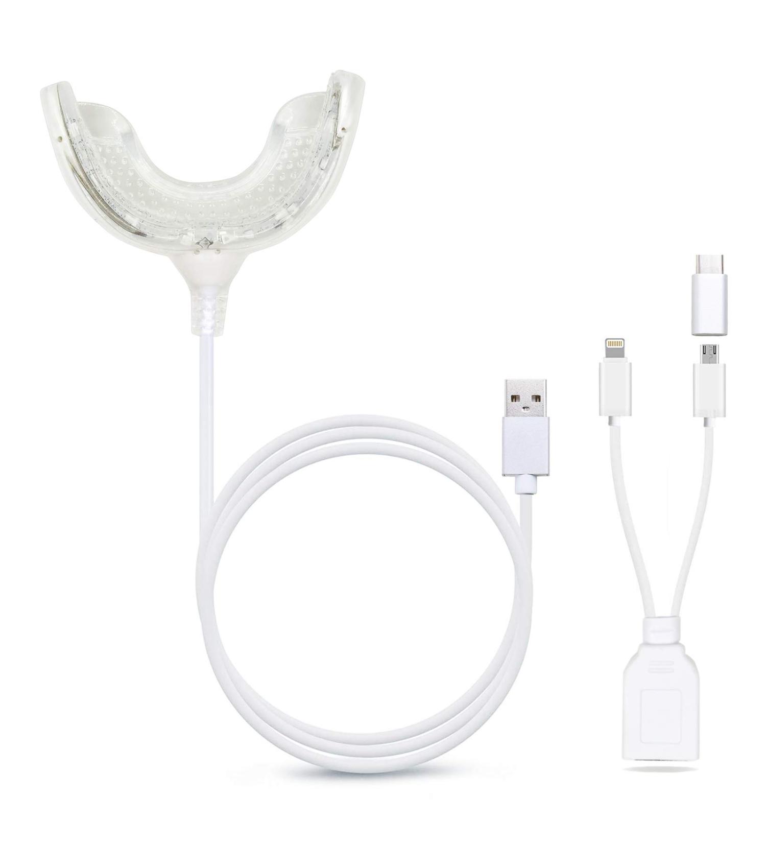 IDOLUSTER Teeth Whitening Accelerator Light - 16X Red & Blue LED, Powerful Teeth Whitening with Comfortable Mouth Tray | iPhone/Android/USB Compatible for Home Use - Buy Online on GoSupps.com