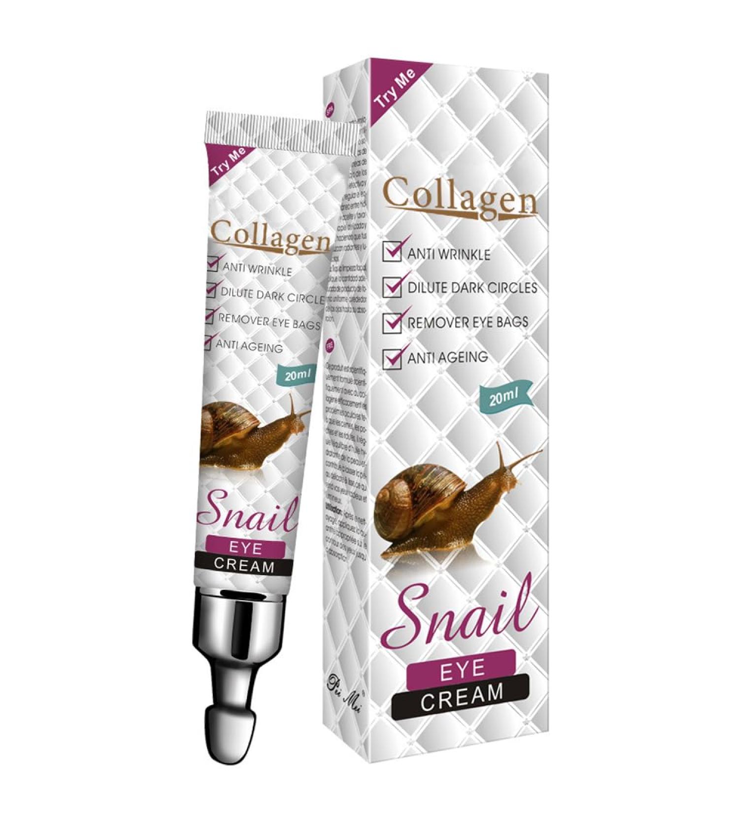 DISAAR Beauty Collagen Snail Extract Eye Cream Anti-Wrinkle Dark Circles Eye Bags & Anti-Aging Treatment Hydrating & Firming Under Eye Care 20ml / 0.7 fl.oz - Buy Online on GoSupps.com