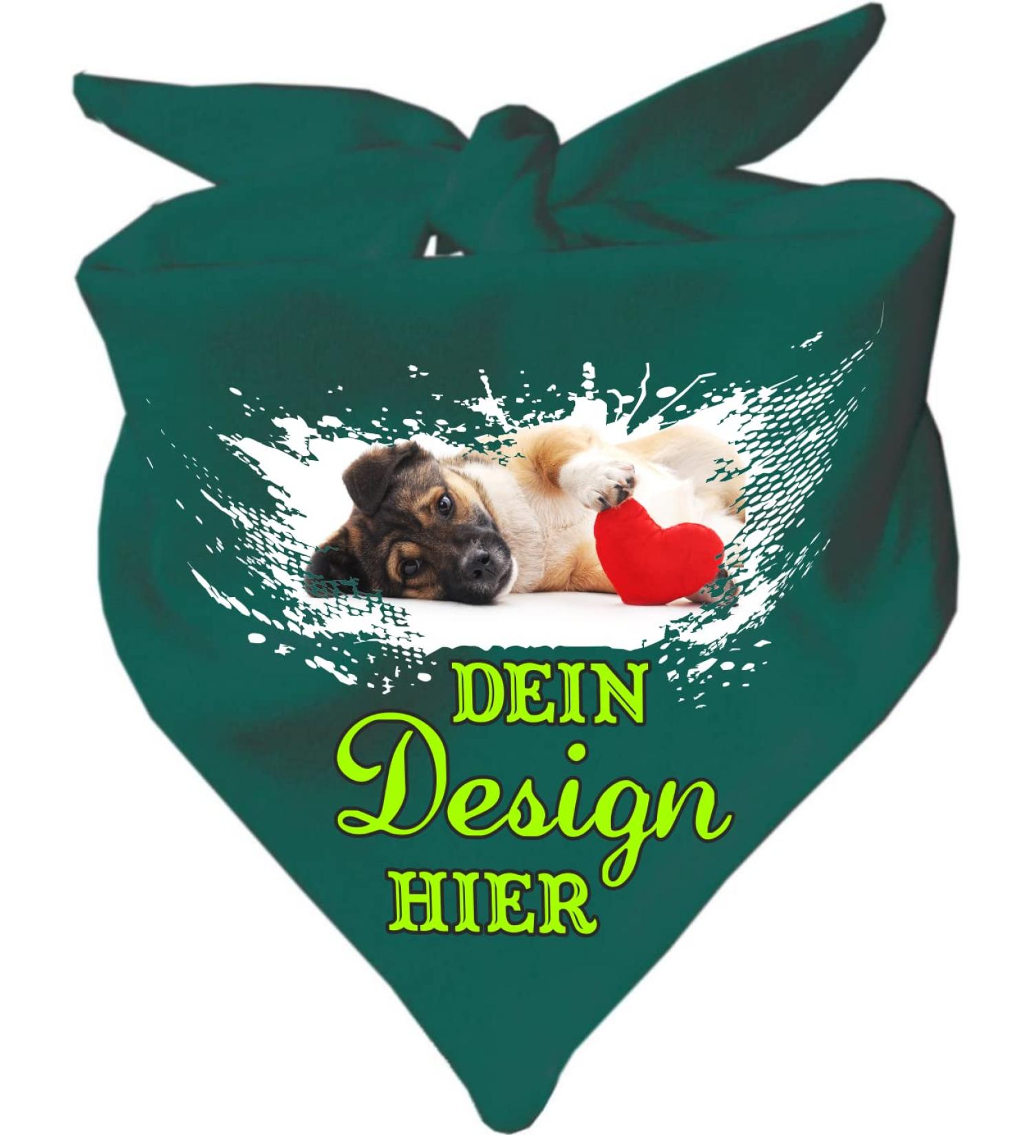 Personalized Little Fratz Dog Triangular Scarf - Turquoise Size 2 (68 cm) - Custom Motif Available - Buy Online on GoSupps.com