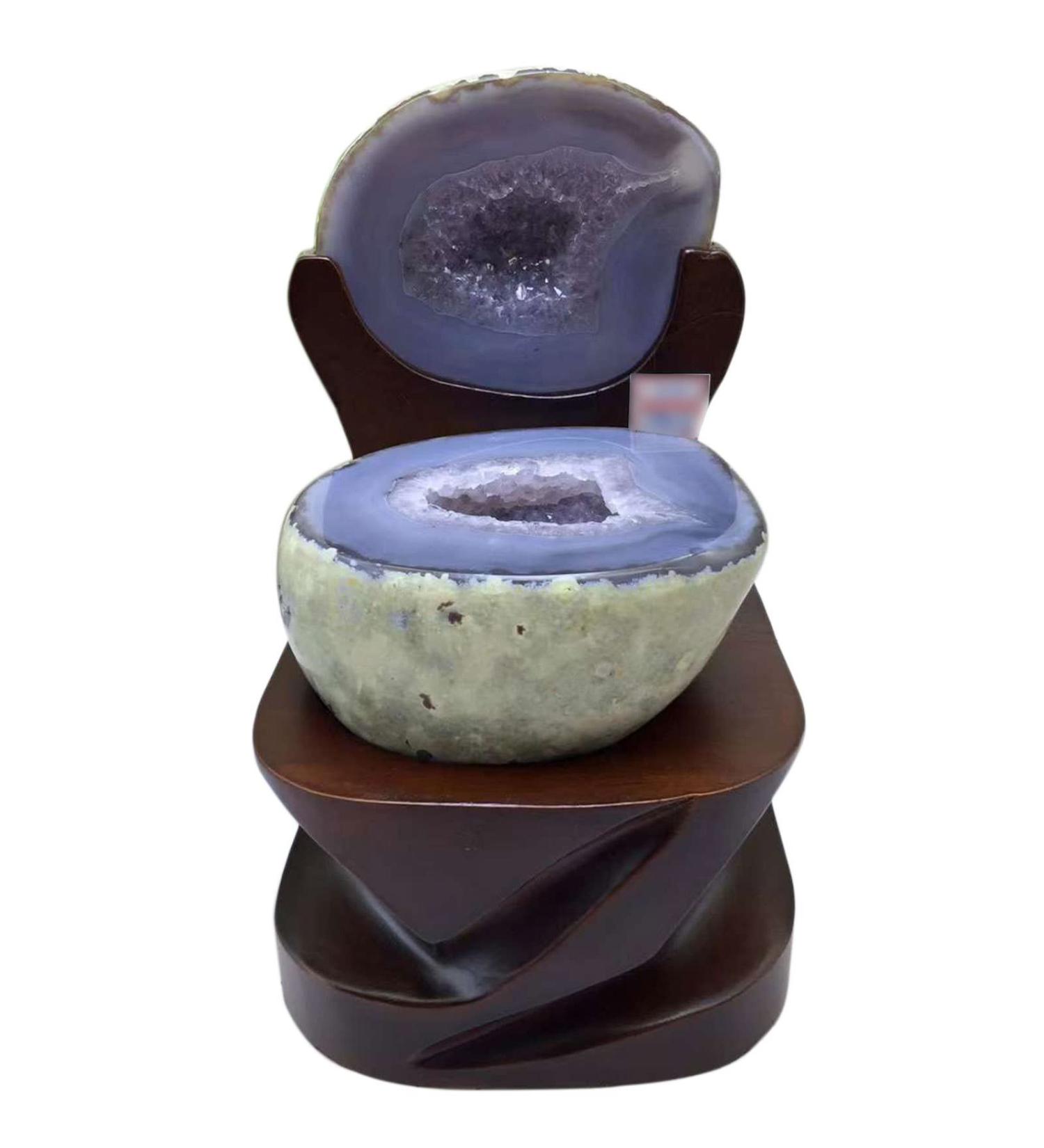 Crystal Rough Large Quartz Geode Agate Cave - 7.1lb Natural Agate Raw Gemstone - Druzy Irregular RockCrystal for Witchcraft Home Decor Feng Shui - Buy Online on GoSupps.com