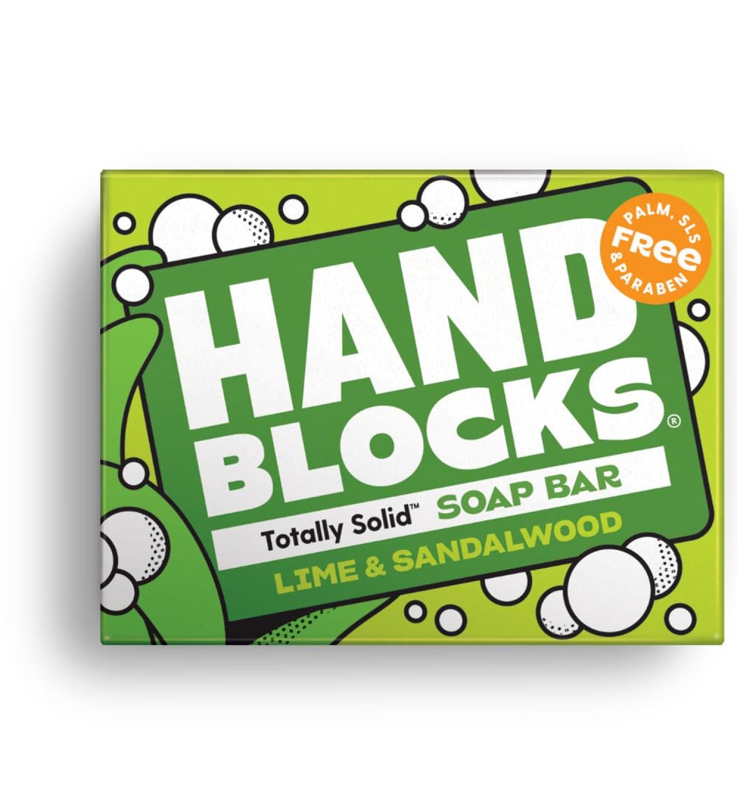 Lime & Sandalwood Hand Blocks - Natural Cold Processed Soap Bars, SLS, SLES & Paraben Free - Buy Online on GoSupps.com