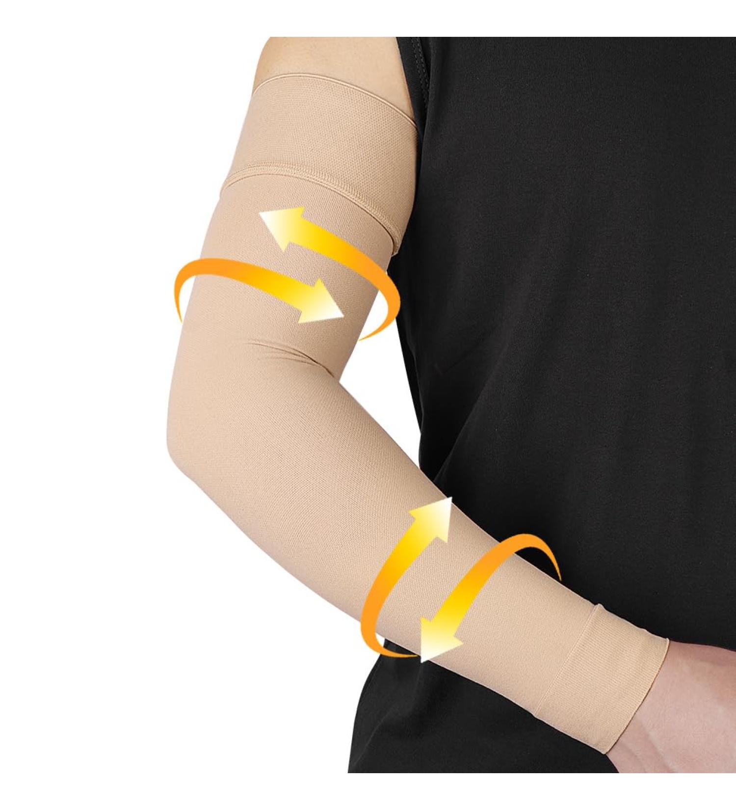 Beister Medical Compression Arm Sleeve for Men & Women - 20-30 mmHg Elbow Bandage for Varicose Veins & Arthritis - Beige XXL - Buy Online on GoSupps.com