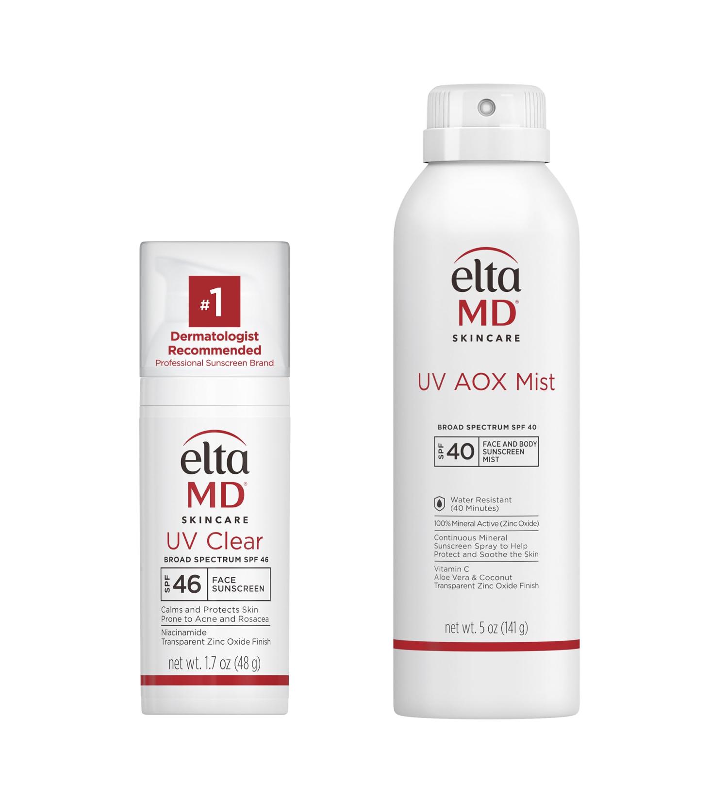 EltaMD UV AOX Mist Mineral Sunscreen Spray SPF 40 Broad Spectrum Face and Body Sunscreen with Zinc Oxide 100% Mineral Active Hydration Boost with Antioxidants Moisturizer with SPF 40 5 oz 1.7 Fl Oz Clear Tinted 5 Fl O  - Buy Online on GoSupps.com