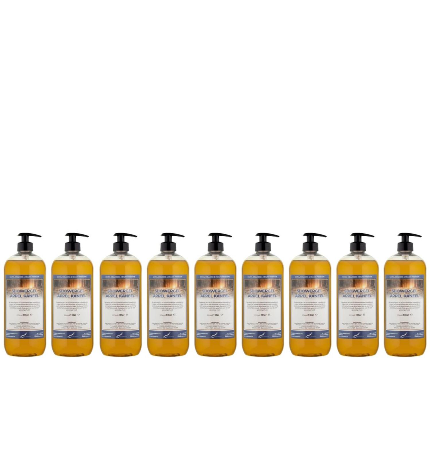 Claudius Showergel AppleCinnamon 10 x 1 liter with 10 pumps transparent
