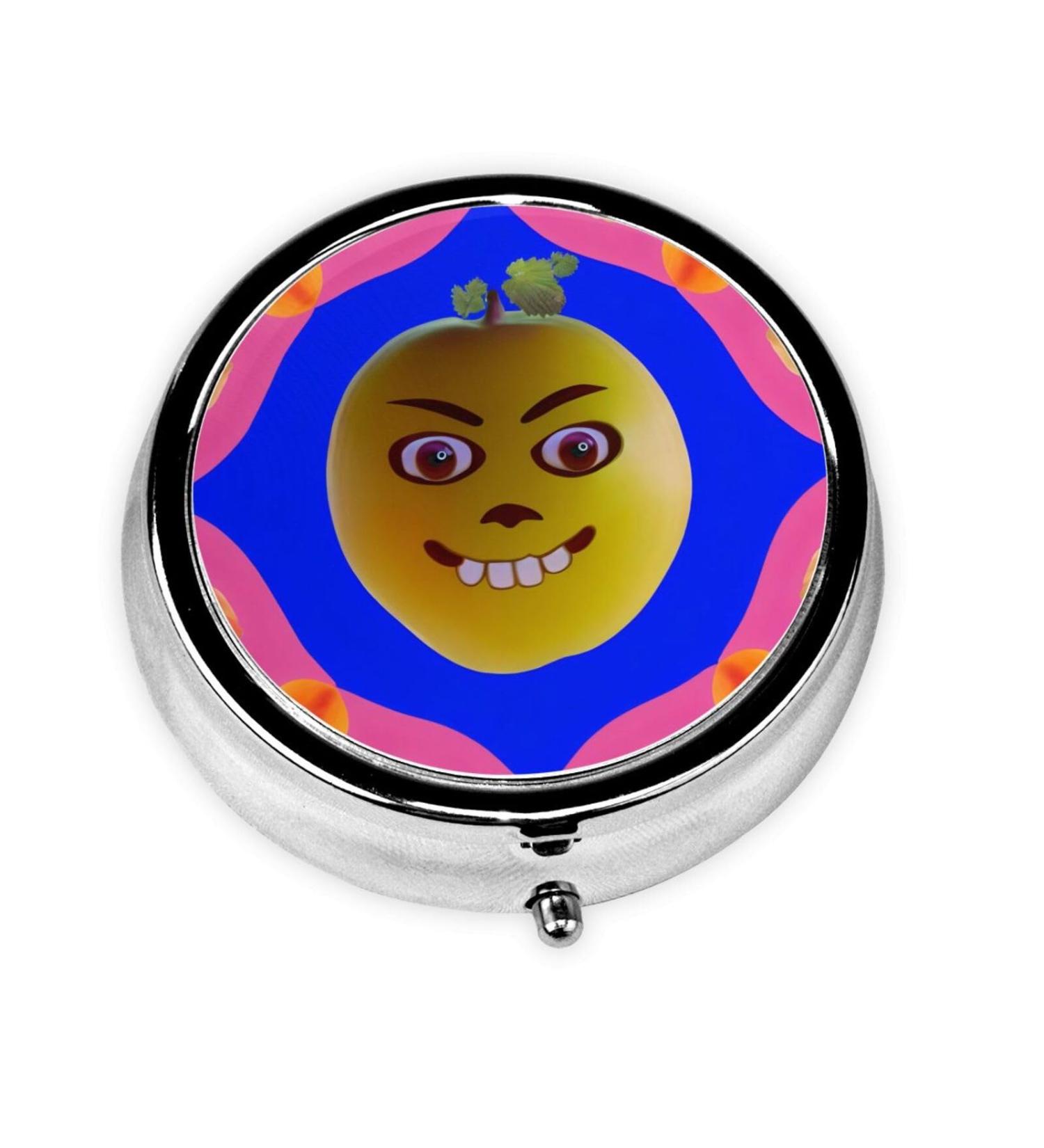 Pears Smiley Face Metal Pill Box | 3-Compartment Portable Organizer for Travel - Perfect for Small Pills - Buy Online on GoSupps.com
