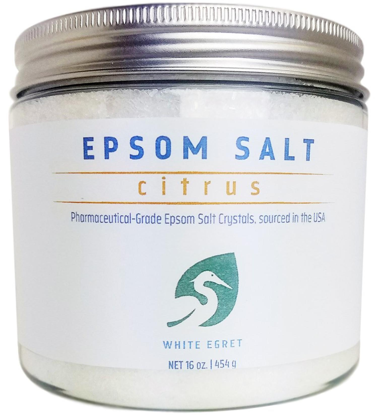 White Egret Epsom Salt Citrus - 16 oz (454 g) | Personal Care Solutions - Buy Online on GoSupps.com