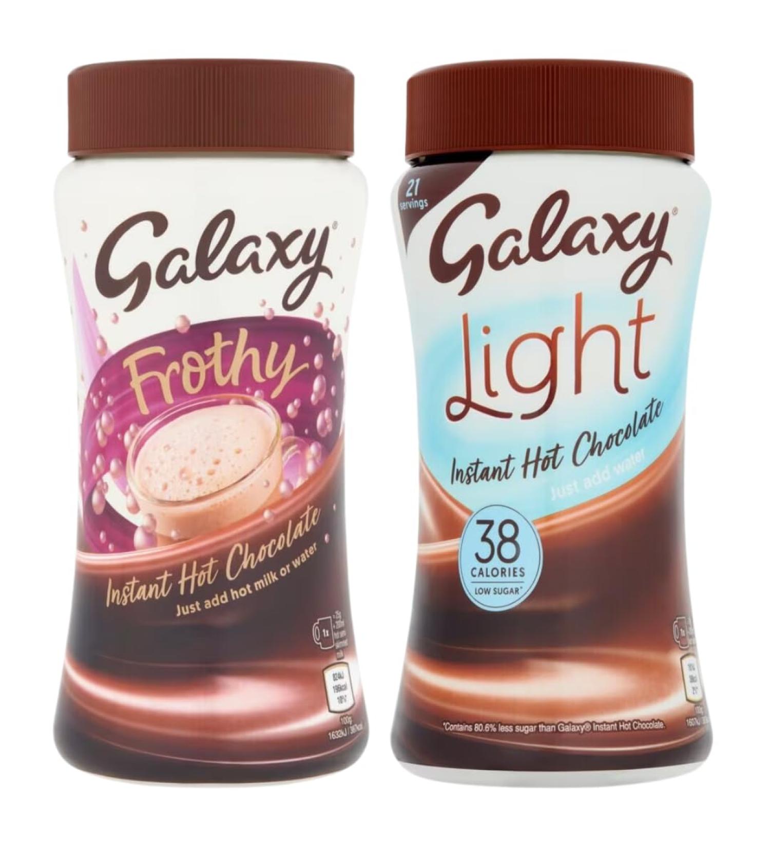 Hot Chocolate Bundle With Galaxy Frothy Hot Chocolate Drink 275g and Light Instant Hot Chocolate 210g (2 Pack) - Buy Online on GoSupps.com