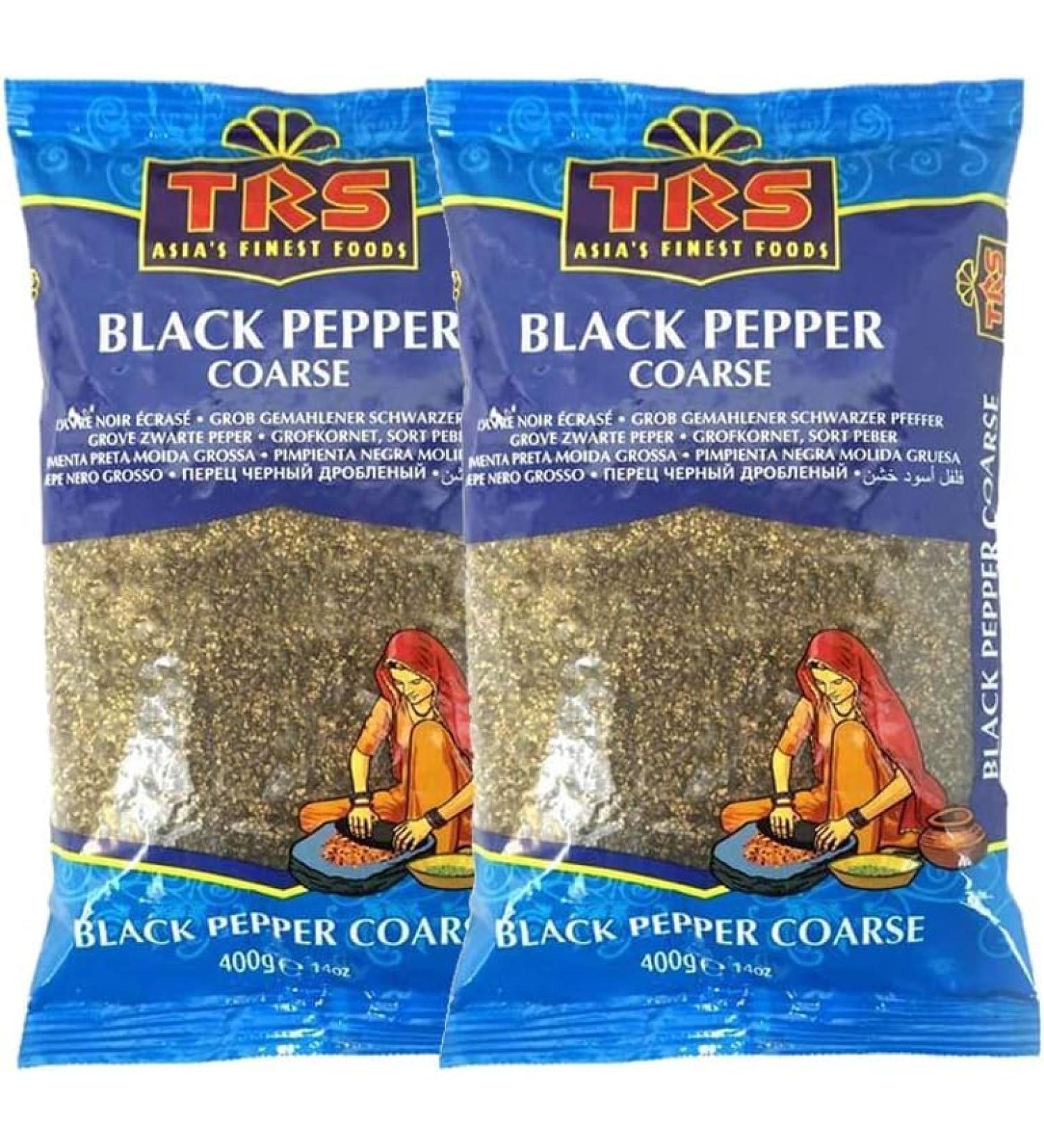 Seelans TRS Black Pepper Coarse | 400G |Crushed | Cracked Black Peppercorns | Spice Seasoning Dressing Coarse |Ground Black Pepper |Indian Origin (Pack of 2) - Buy Online on GoSupps.com
