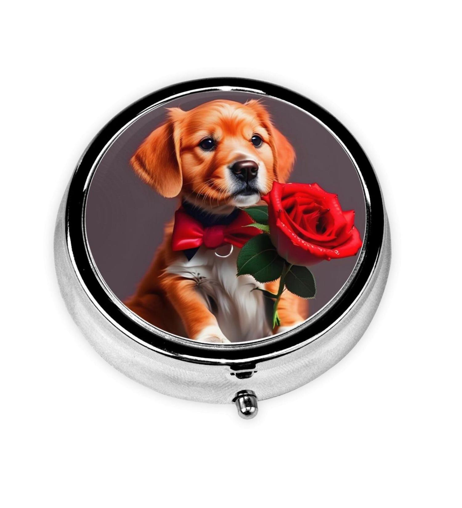 Portable 3 Compartment Dog Pill Box - Gentleman's Round Organizer for Travel | Order Internationally - Buy Online on GoSupps.com