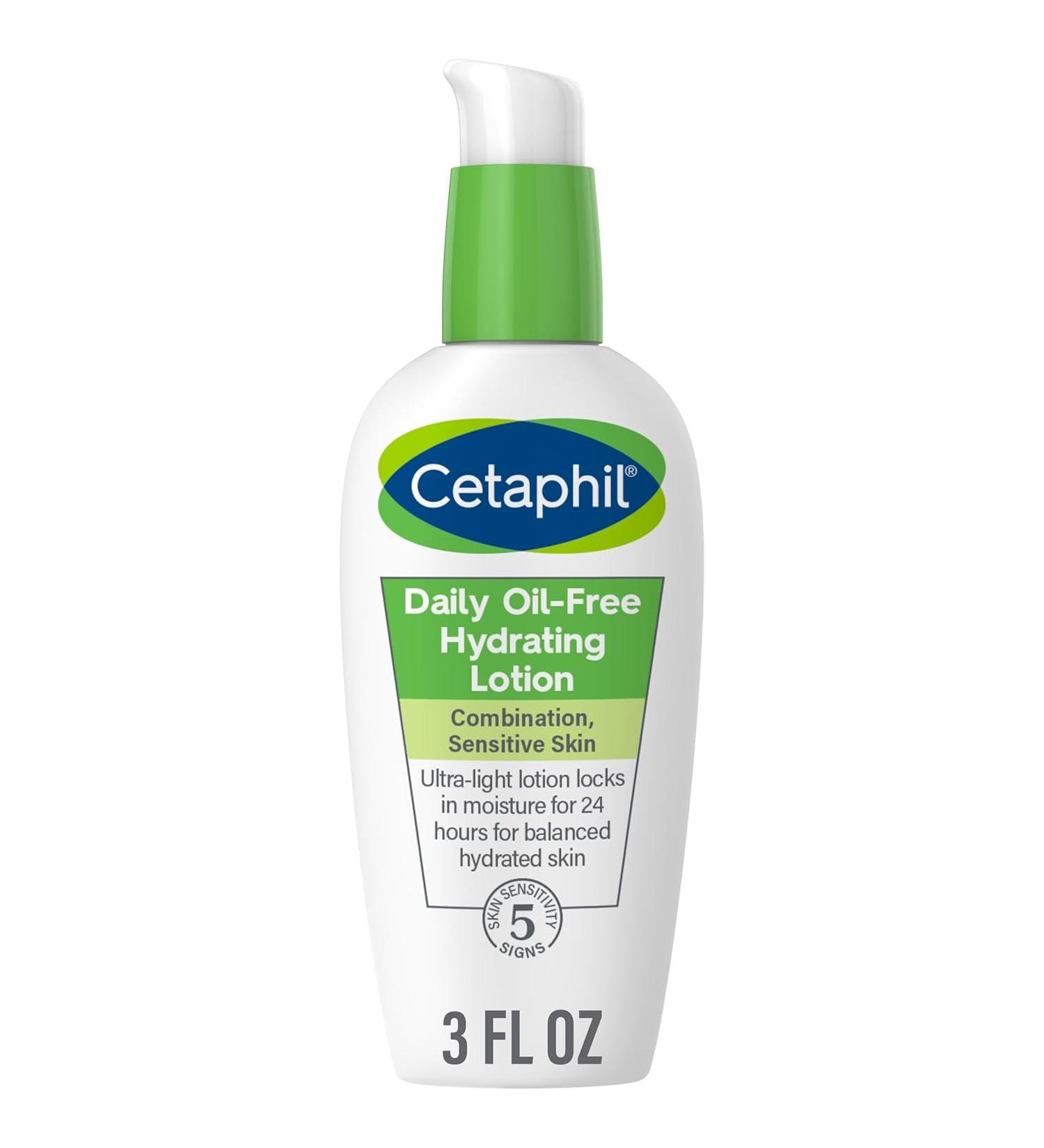Cetaphil Daily Oil-Free Hydrating Lotion - Fragrance Free 3 fl oz (88 ml) | Moisturizer for Sensitive Skin - Buy Online on GoSupps.com